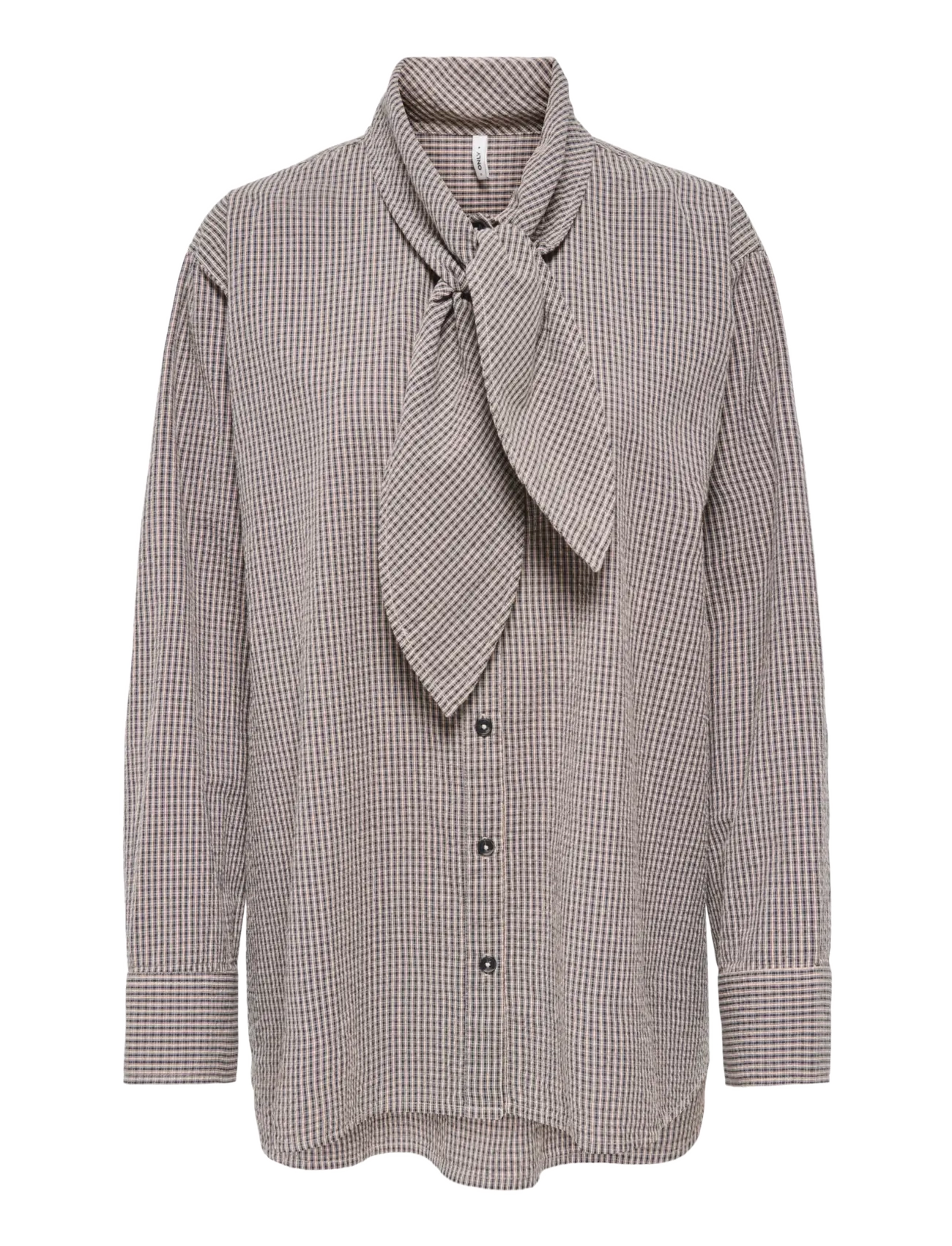 ONLY ONLMAYA CHECK BOW SHIRT WVN EX - Noor - BLACK / black