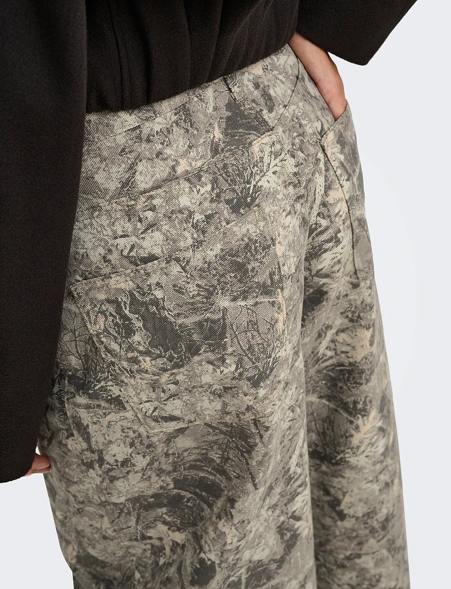ONLY - ONLTAYLOR-BANU HW CAMO BARREL PANT PNT - barrel-teksad - smokey olive - 5