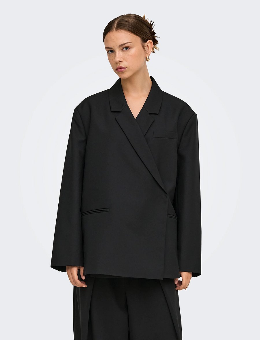 ONLY - ONLCRISTIN L/S OVERSIZE SLIT BLAZER TLR - oversize kavajer - black - 0