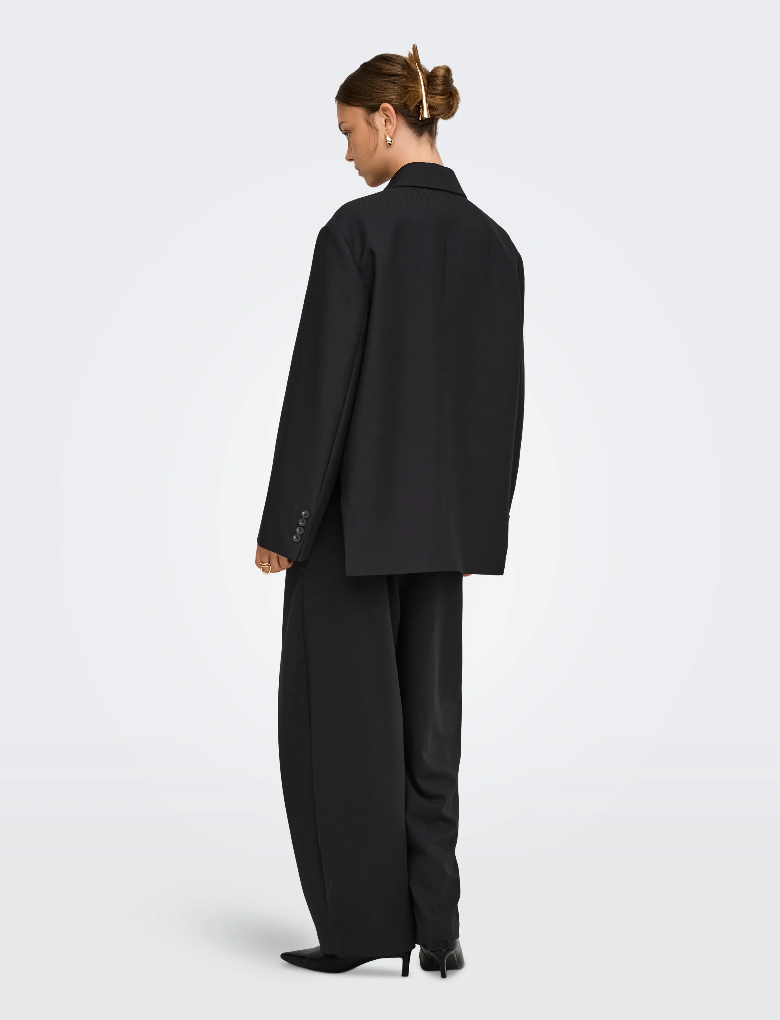 ONLY - ONLCRISTIN L/S OVERSIZE SLIT BLAZER TLR - oversize kavajer - black - 4