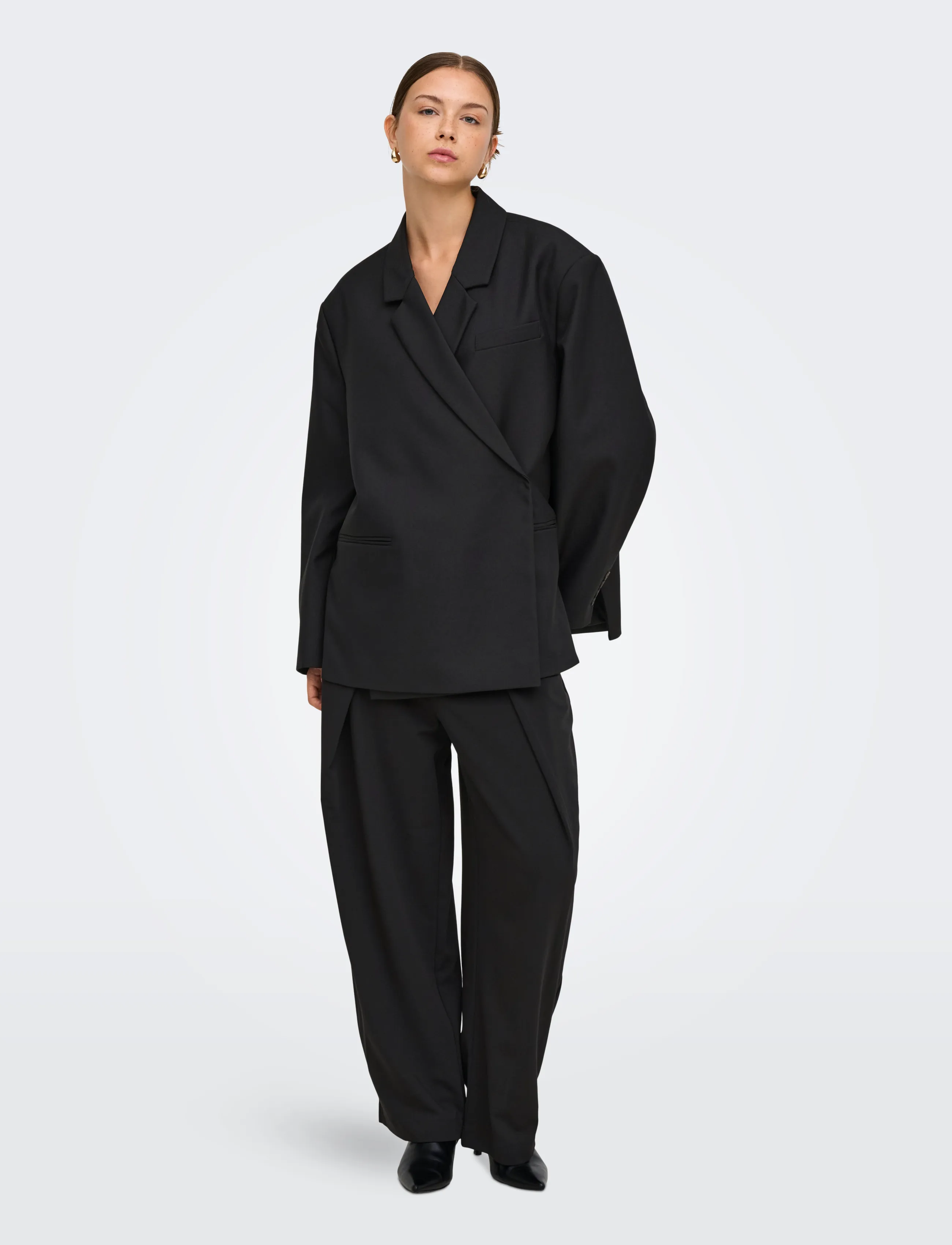 ONLY - ONLCRISTIN L/S OVERSIZE SLIT BLAZER TLR - oversize kavajer - black - 5