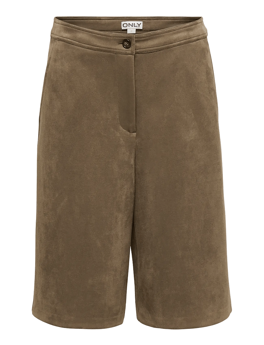 ONLY - ONLSTINA FAUX SUEDE BERMUDA SHORTS PNT - bermudashorts - bronze brown - 0