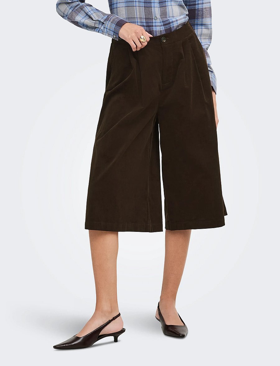 ONLY - ONLCOSTA HW CORD BERMUDA SHORTS PNT - coffee bean - 0