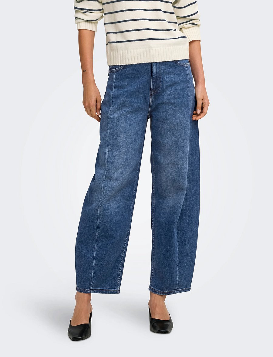 ONLY - ONLJESSICA HW BARREL ANK DNM AZG622 NOOS - barrel jeans - medium blue denim - 0