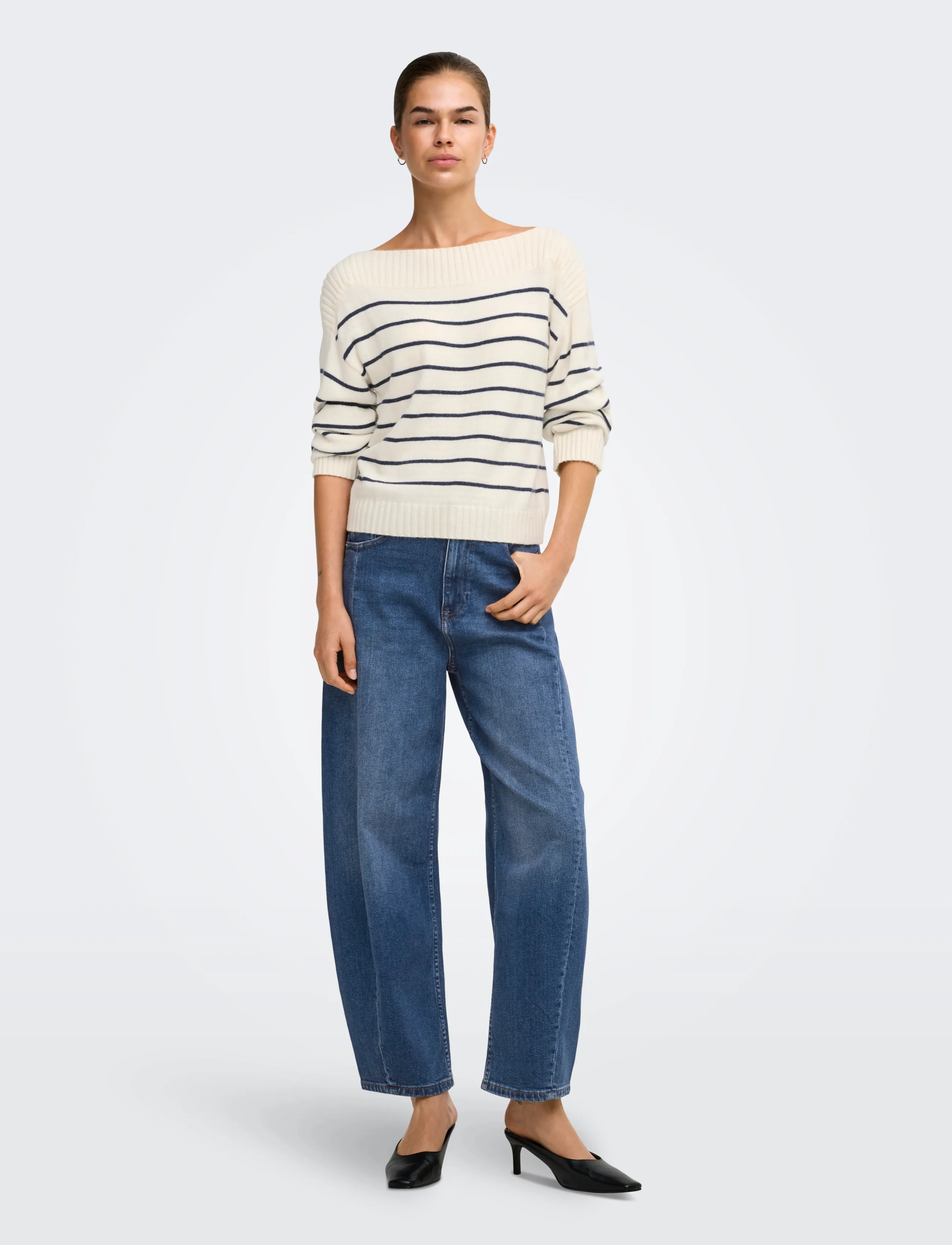 ONLY - ONLJESSICA HW BARREL ANK DNM AZG622 NOOS - barrel jeans - medium blue denim - 4