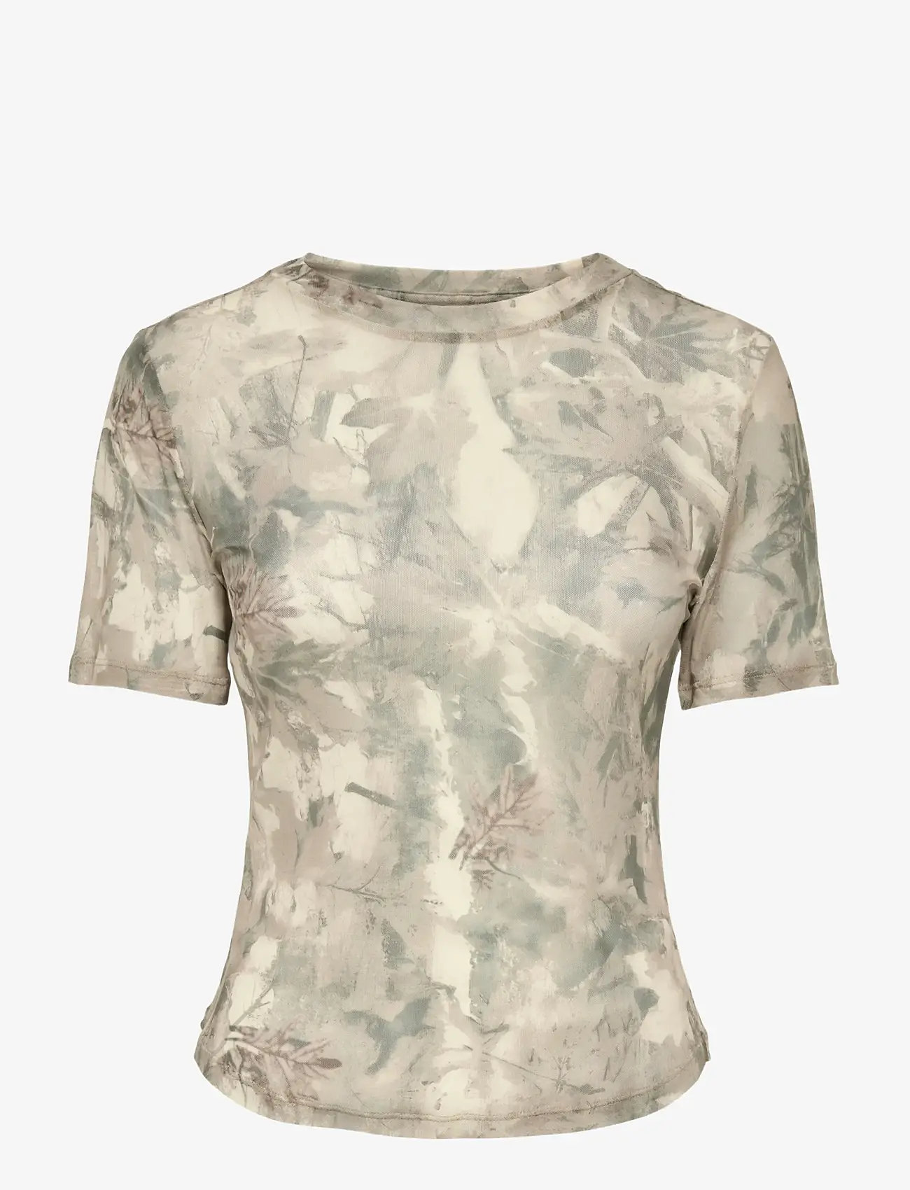 ONLY - ONLLYRI S/S O-NECK TOP AOP CS JRS - t-shirts - walnut - 0