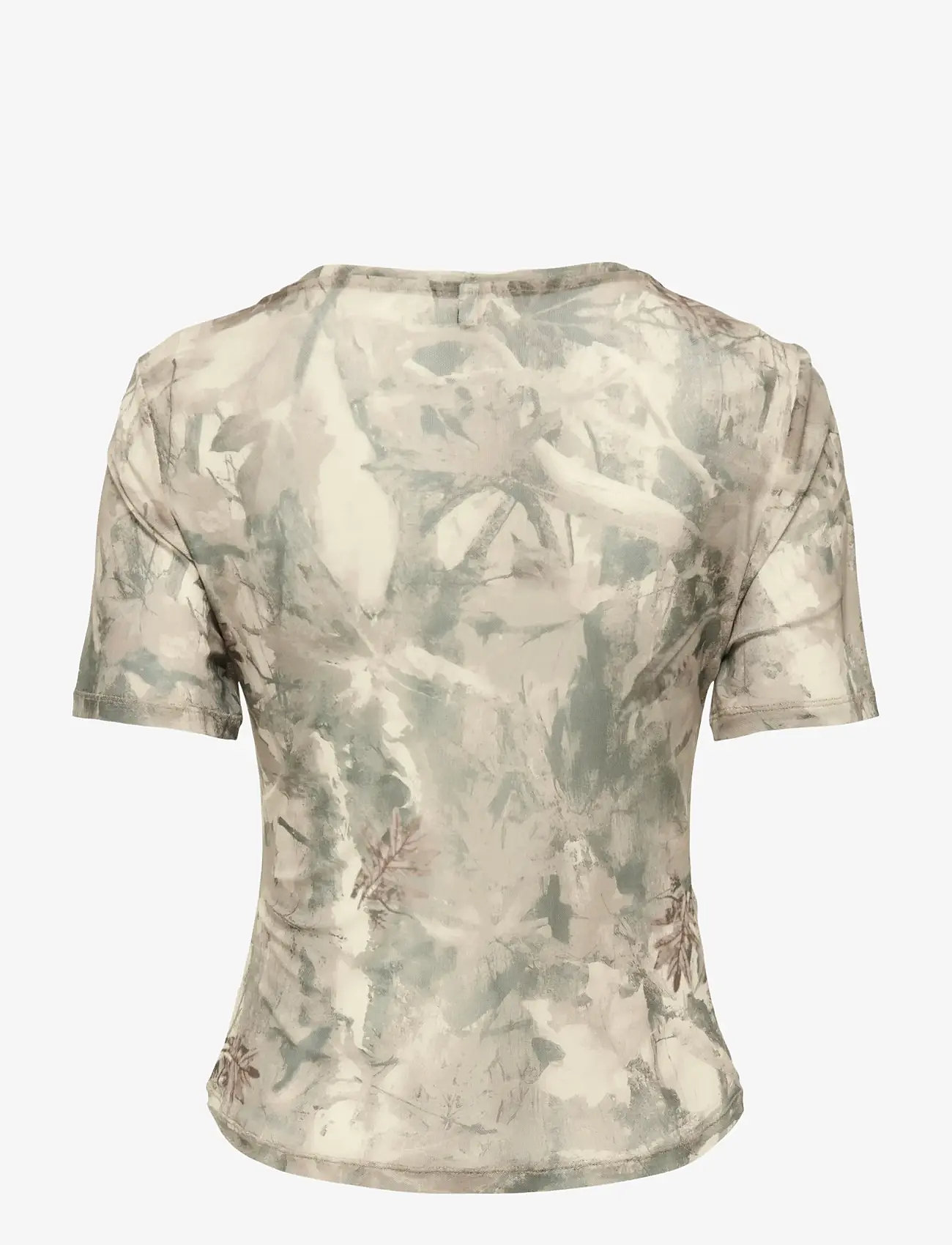 ONLY - ONLLYRI S/S O-NECK TOP AOP CS JRS - t-shirts - walnut - 1