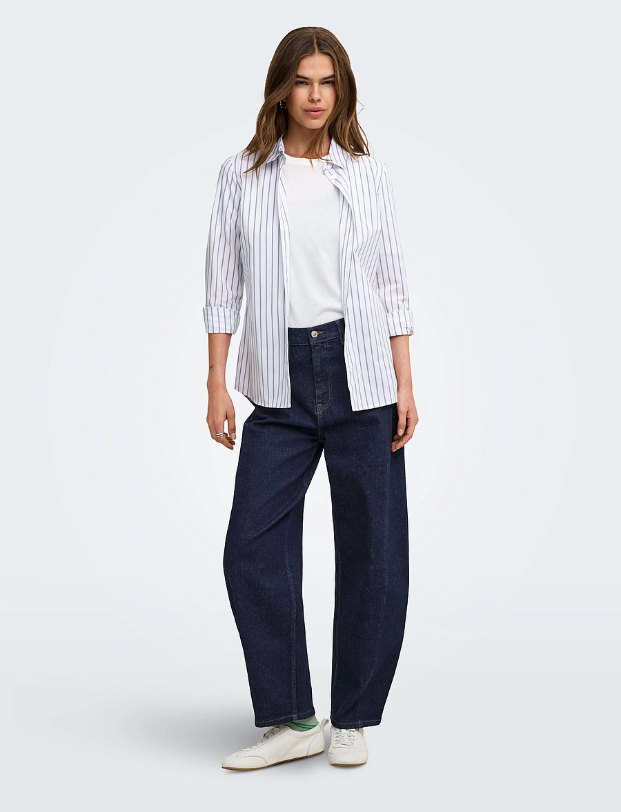 ONLY - ONLJESSICA HW BARREL ANKLE DNM AZG421 - barrel-teksad - dark blue denim - 4