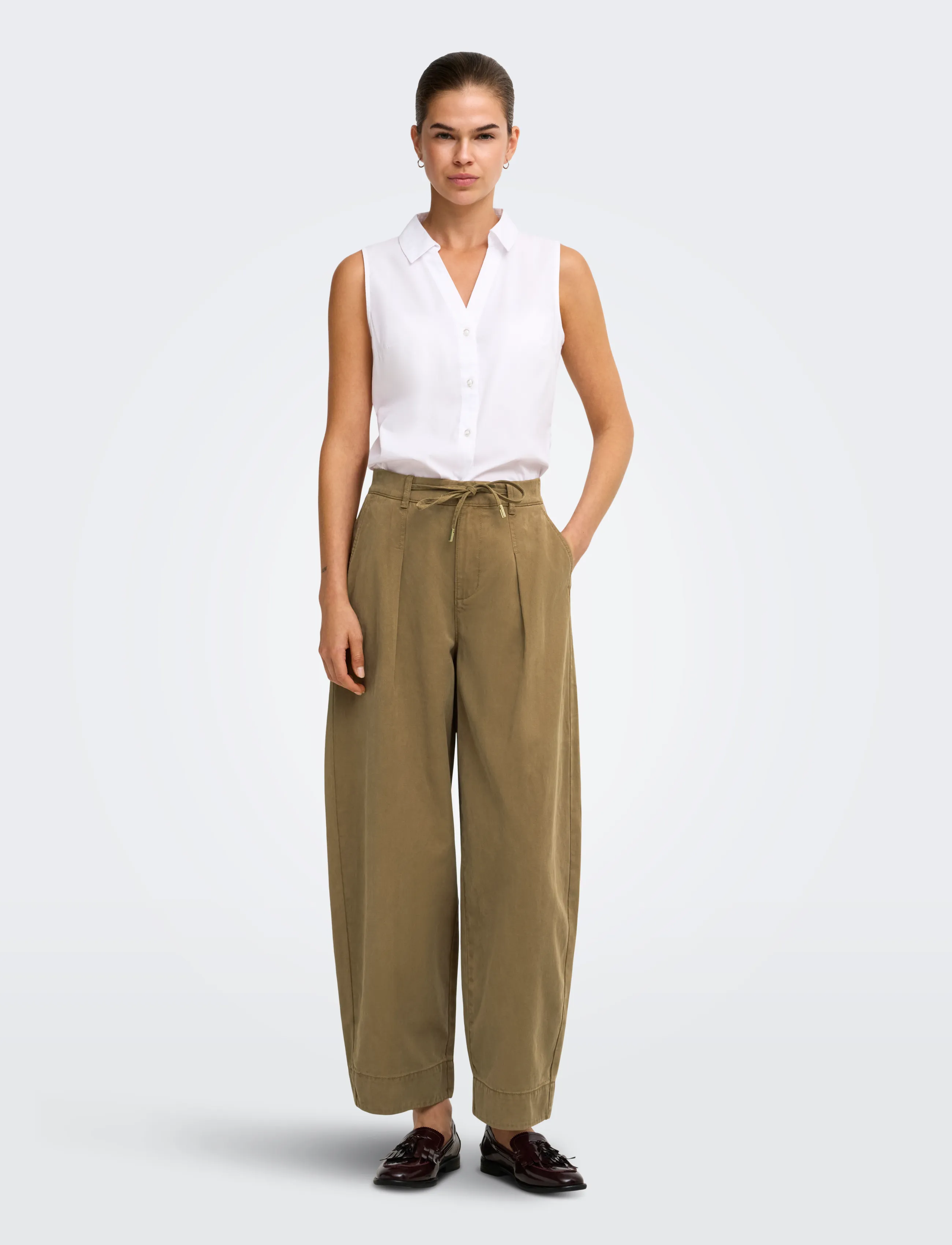 ONLY - ONLKAITLIN MW STRING BARREL PANT PNT - kangaroo - 4