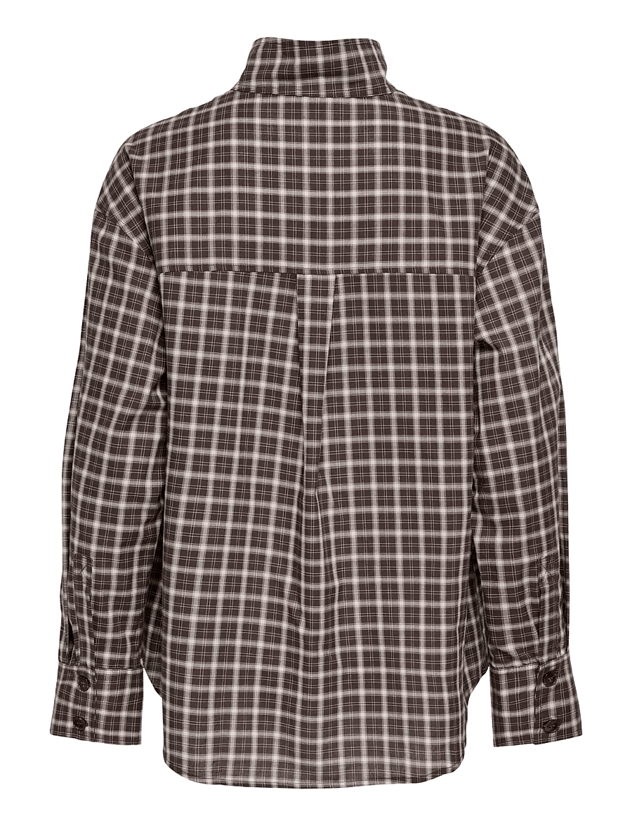 ONLY - ONLFREYA CHECK HIGH NECK SHIRT WVN EX - langärmlige hemden - malt ball - 1