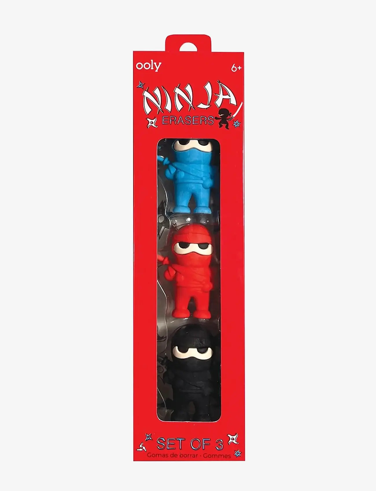 Ooly - Eraser 3 pcs - Ninja - kirjatarbed - multi - 0