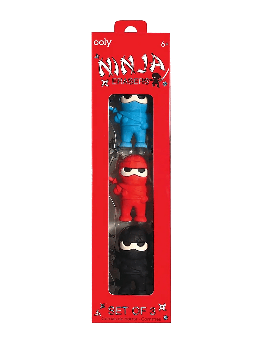 Ooly - Eraser 3 pcs - Ninja - kirjatarbed - multi - 0