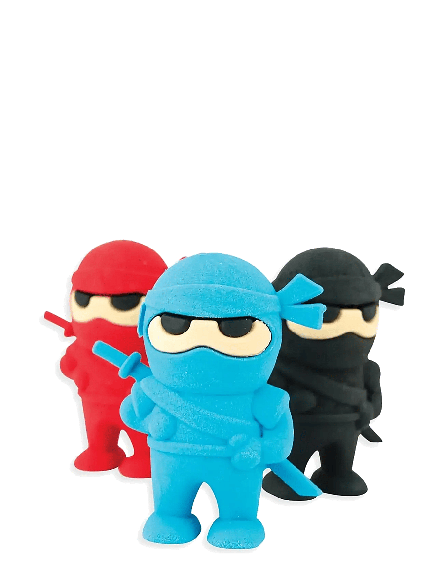 Ooly - Eraser 3 pcs - Ninja - kirjatarbed - multi - 1