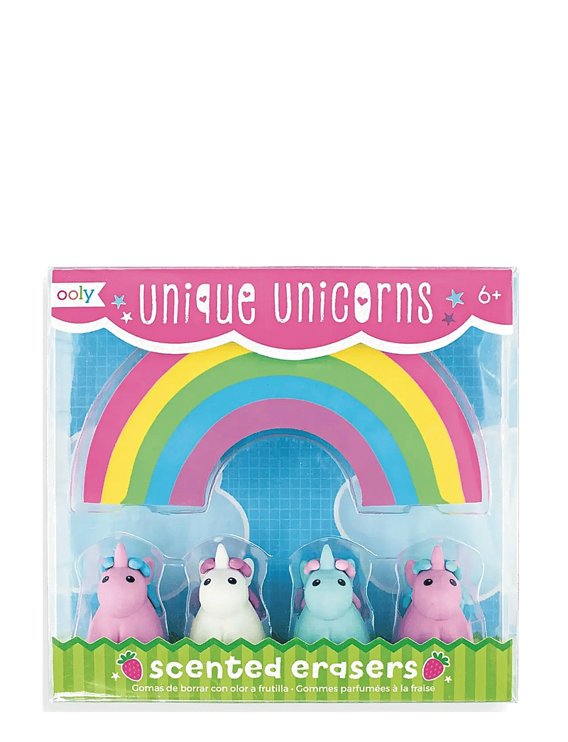Ooly - Scented Eraser 5 pcs - Unique Unicorns Strawberry - kirjatarbed - multi - 0
