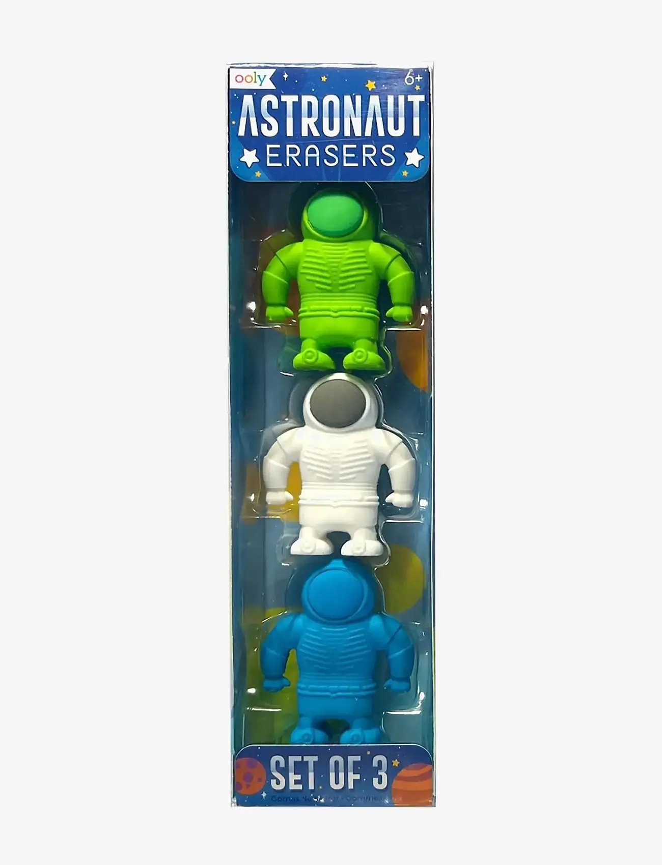 Ooly - Eraser - Astronaut 3 pcs - skrivesæt - multi - 1