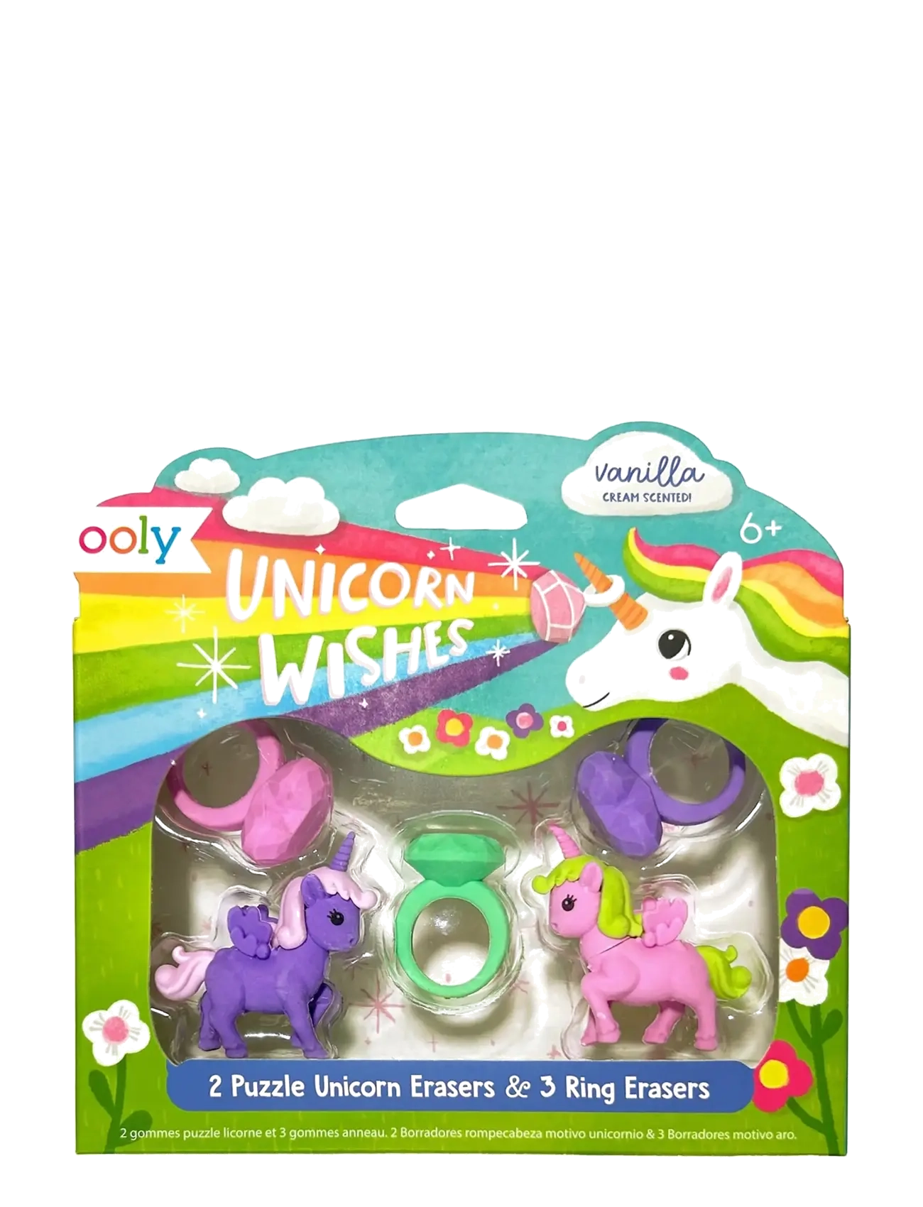 Ooly Scented Eraser 5 Pcs - Unicorn Wishes Vanilla, One Size, Pink, Tegning > Papirvarer, Børn