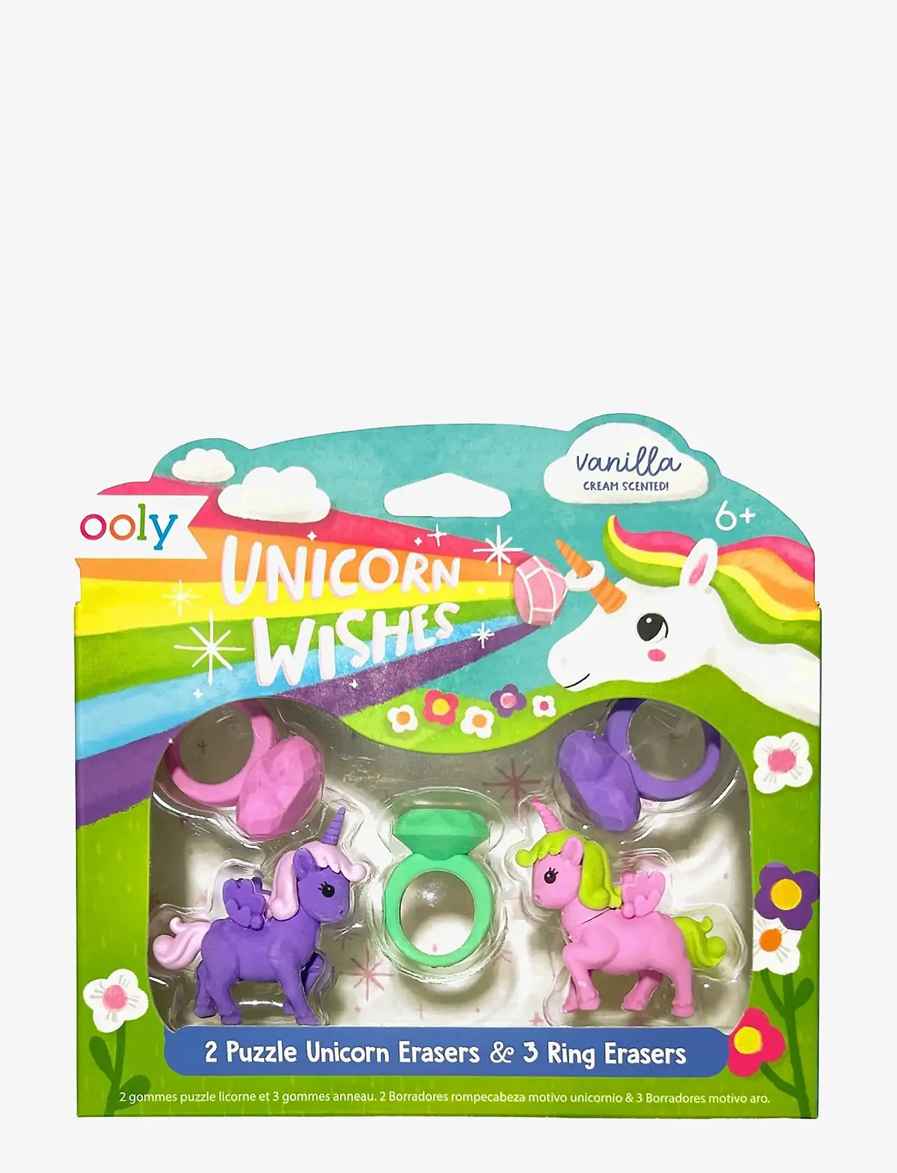 Ooly - Scented Eraser 5 pcs - Unicorn Wishes Vanilla - kirjatarbed - multi - 0