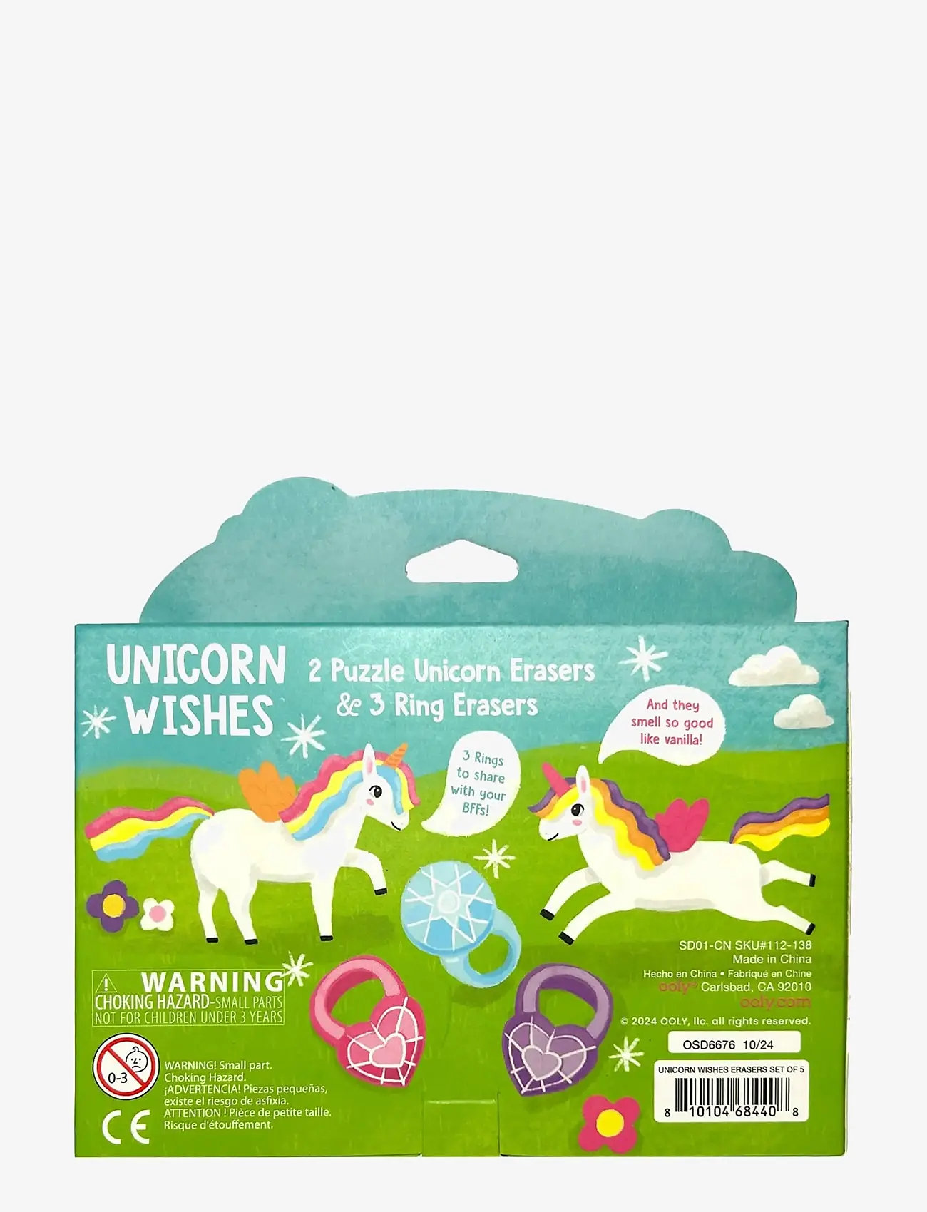 Ooly - Scented Eraser 5 pcs - Unicorn Wishes Vanilla - kirjatarbed - multi - 1