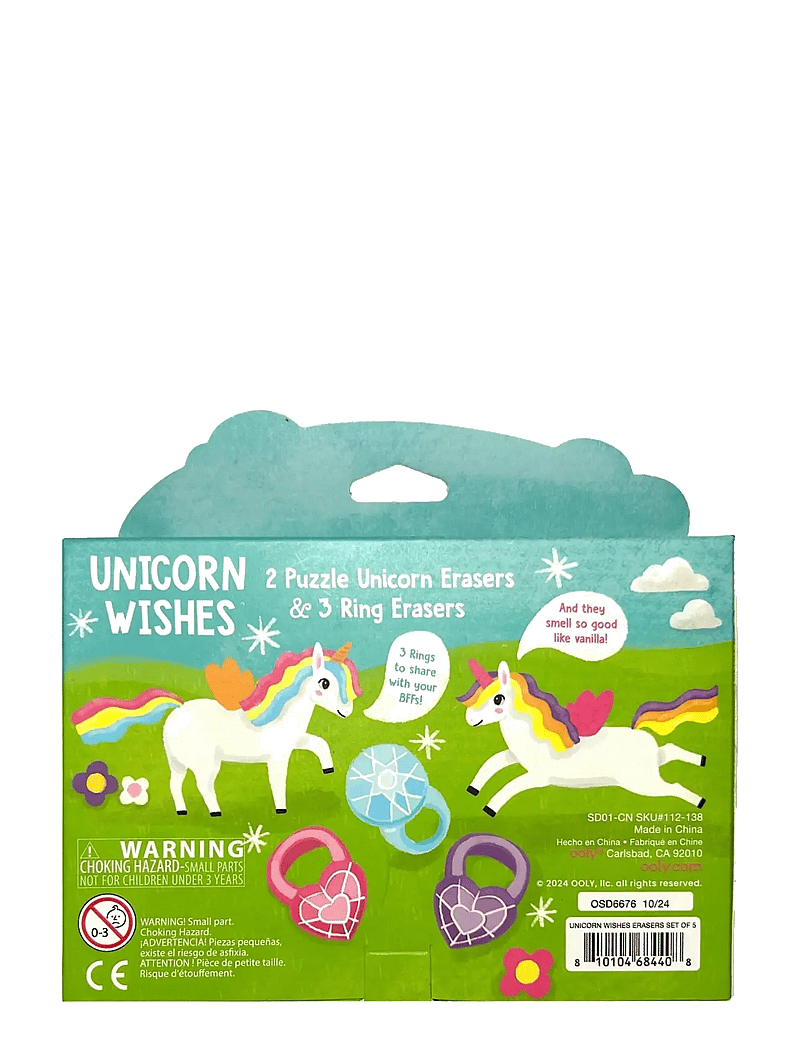 Ooly - Scented Eraser 5 pcs - Unicorn Wishes Vanilla - kirjatarbed - multi - 1