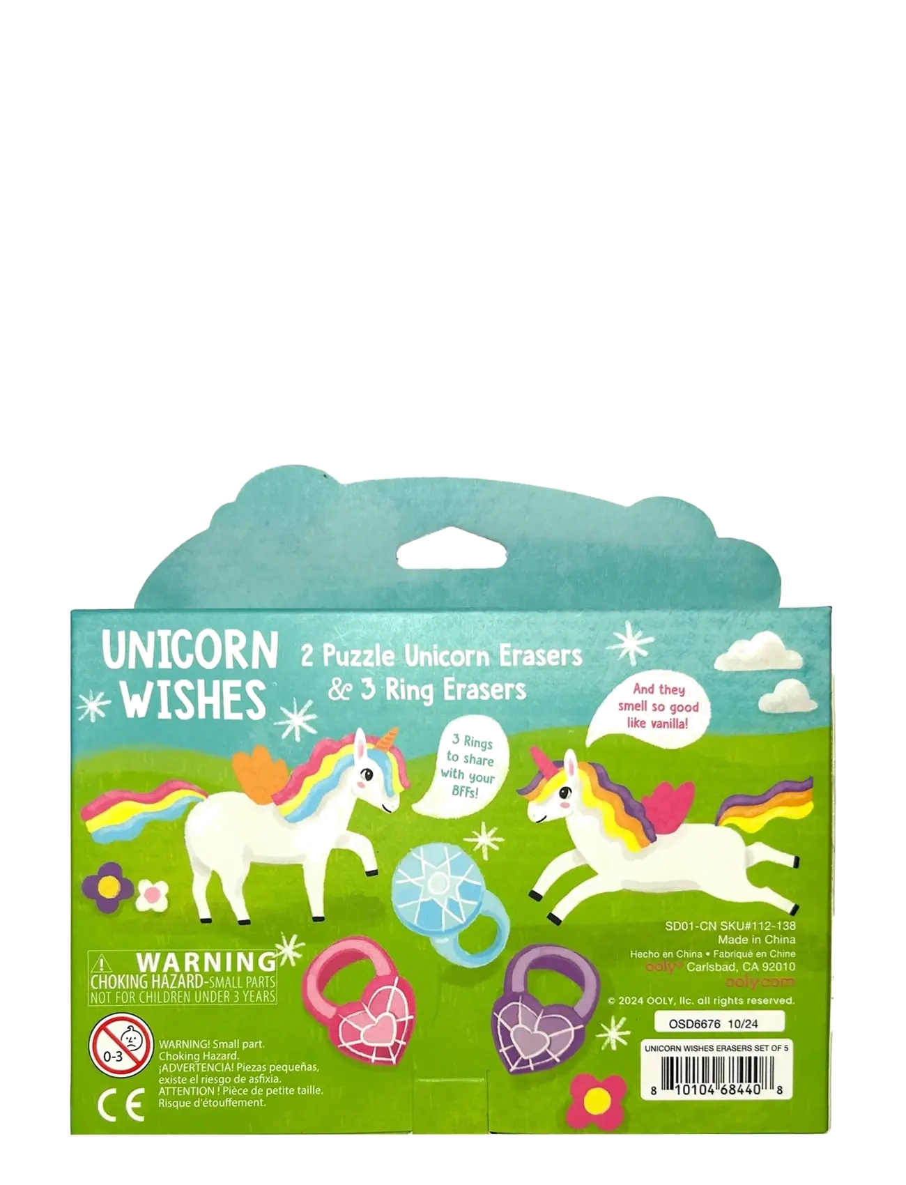 Ooly - Scented Eraser 5 pcs - Unicorn Wishes Vanilla - kirjatarbed - multi - 1
