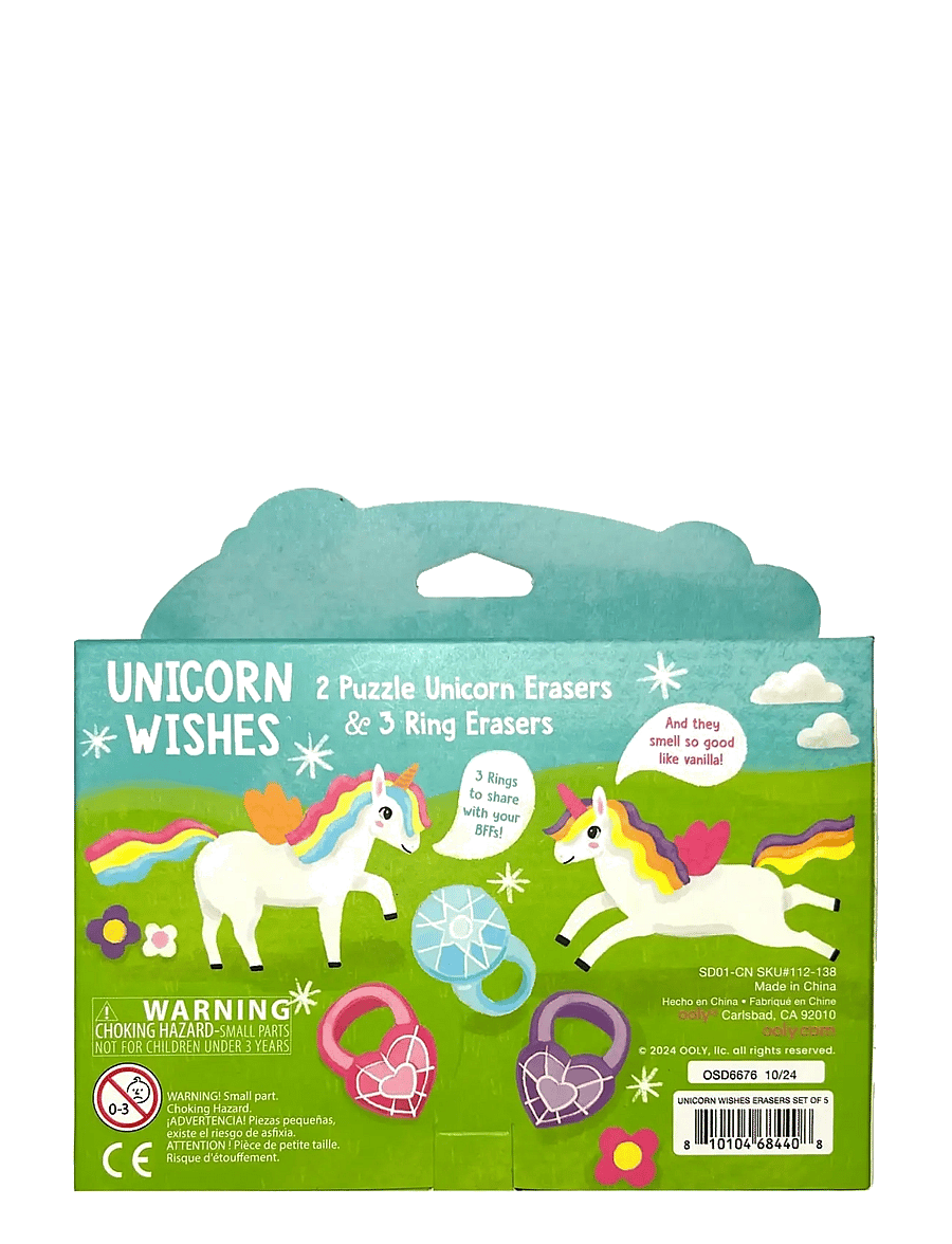 Ooly - Scented Eraser 5 pcs - Unicorn Wishes Vanilla - kirjatarbed - multi - 1