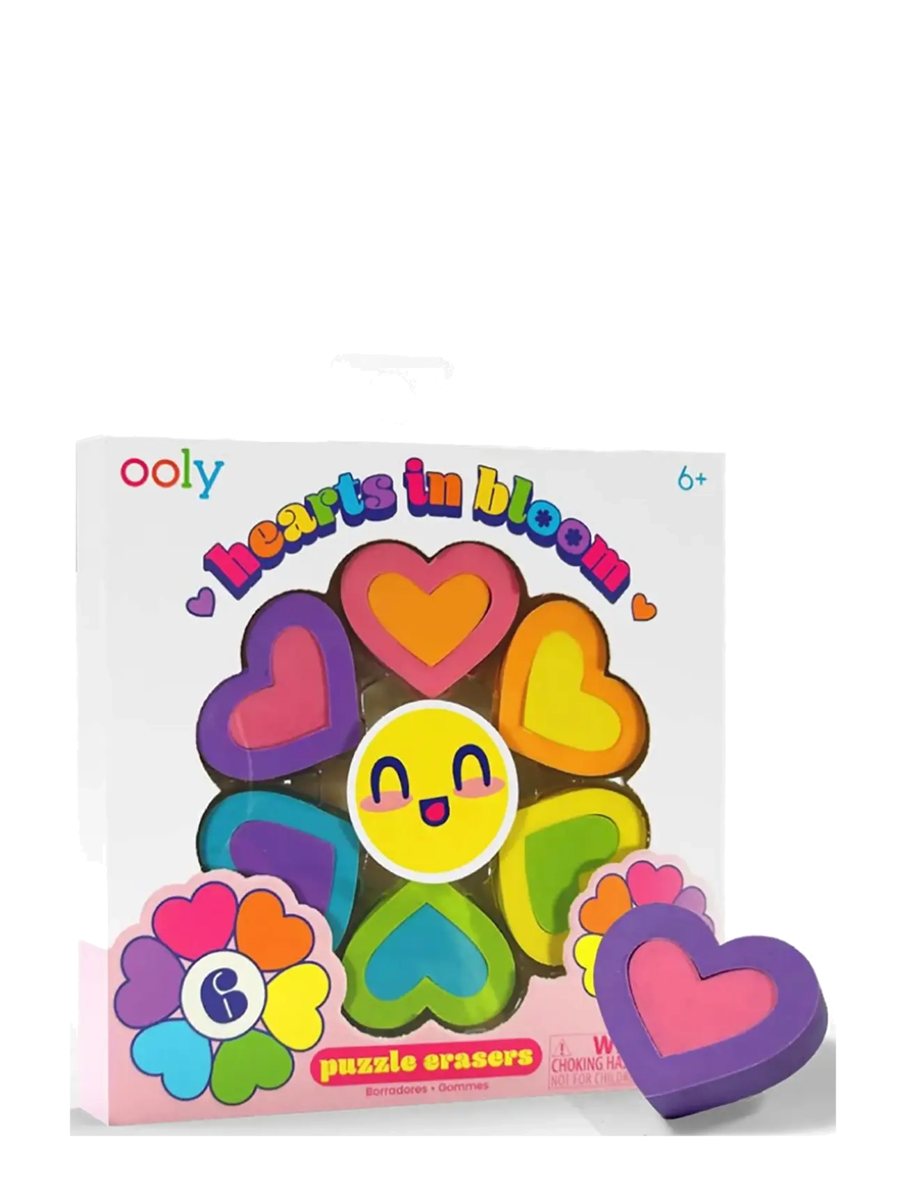 Ooly Eraser 6 Pcs Hearts In Bloom, One Size, Drawing, Mehrfarbig/gemustert - Stationery, Kinder