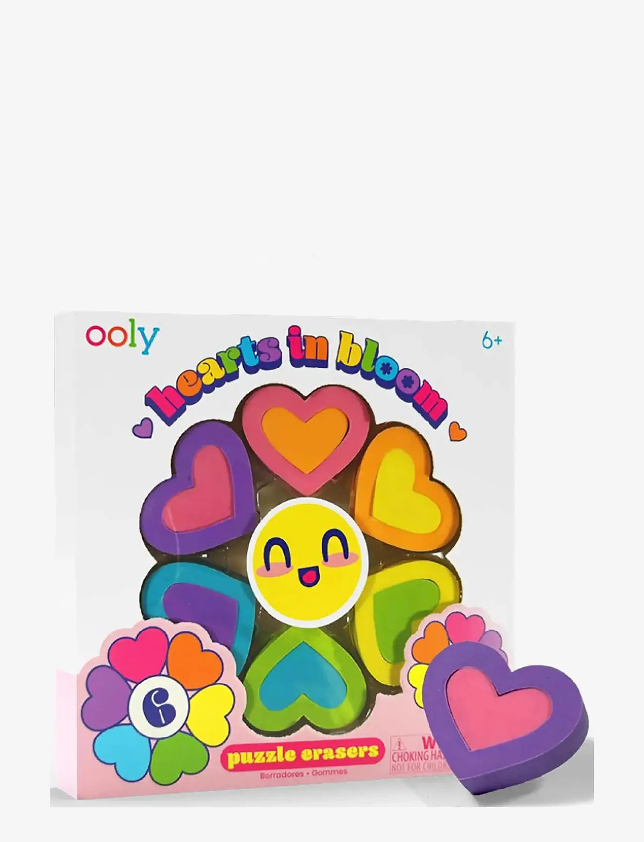 Ooly - Eraser 6 pcs - Hearts In Bloom - skrivesæt - multi - 0
