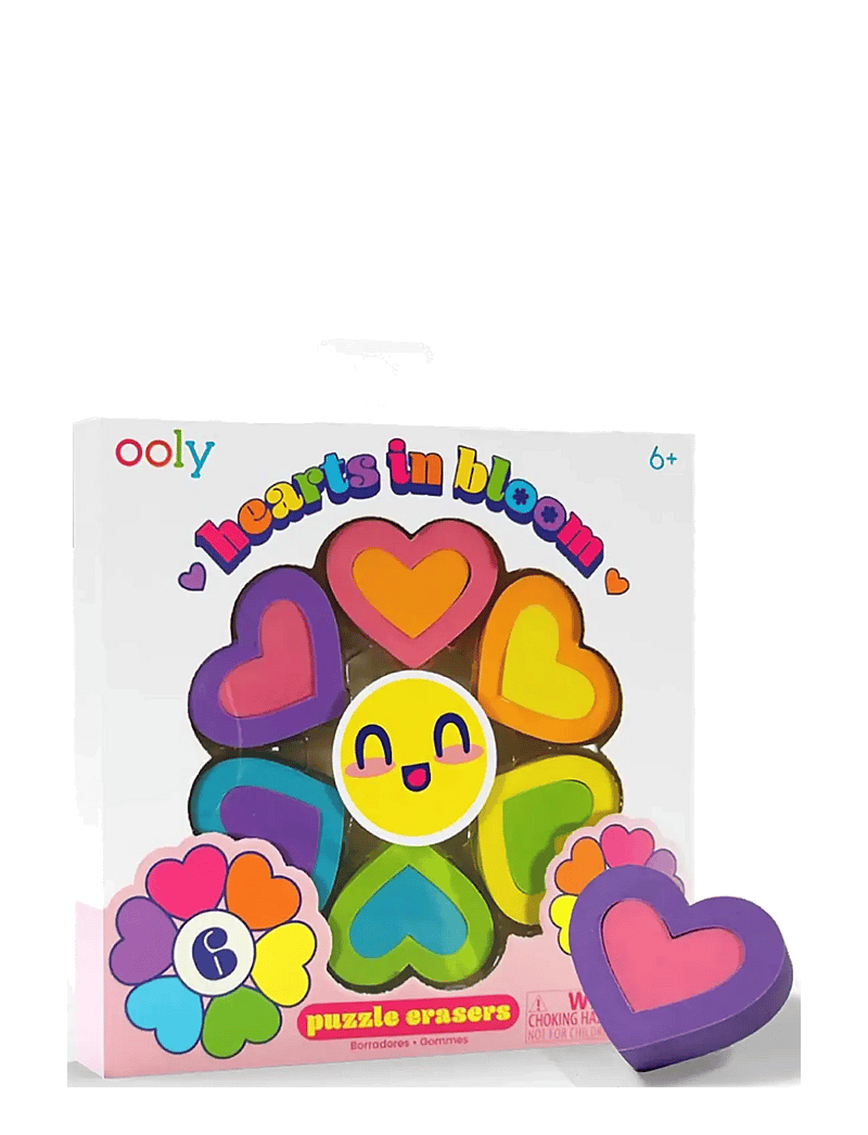 Ooly - Eraser 6 pcs - Hearts In Bloom - kirjatarbed - multi - 0