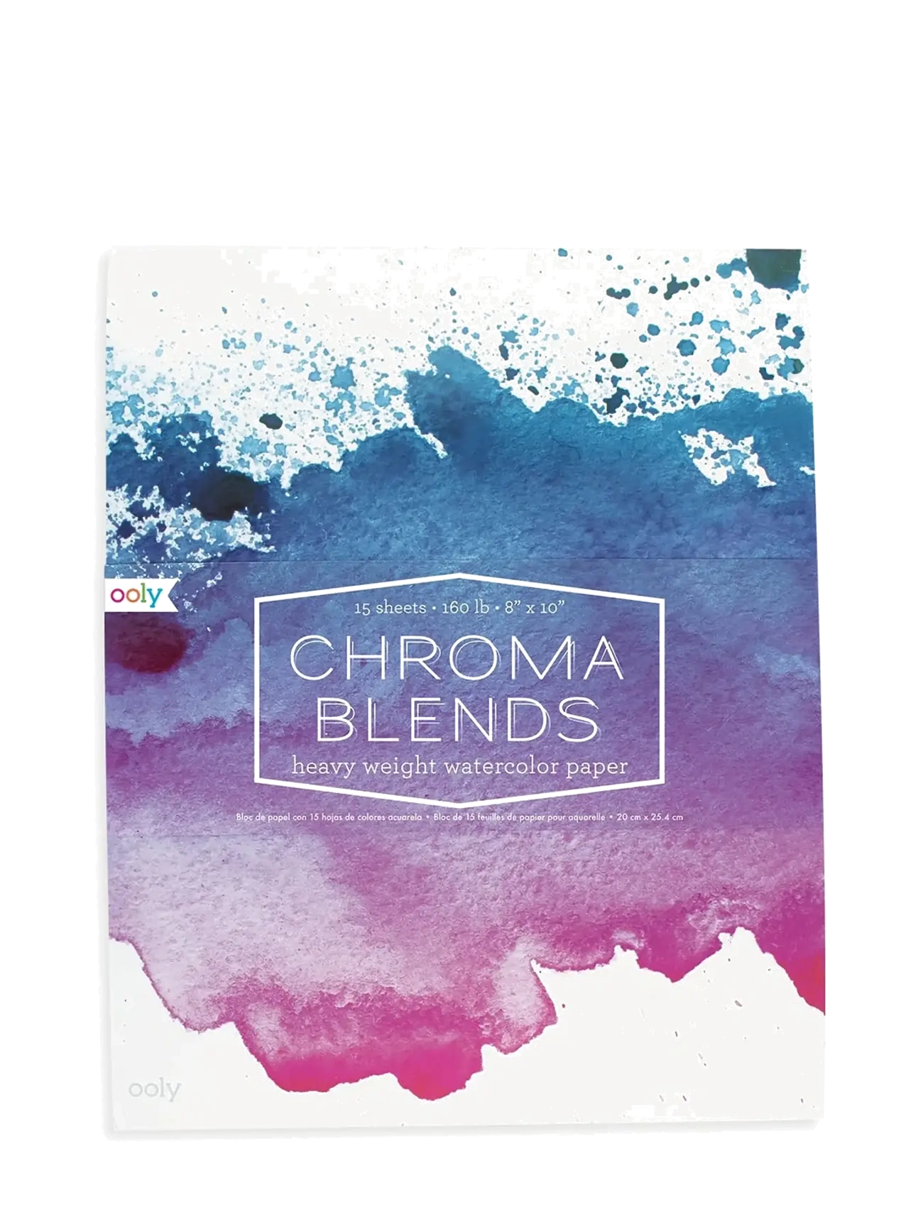 Ooly Watercolour Pad Chroma Blends 20X25 Cm, Kalender og notesbog, Hvid, Str: ONE SIZE