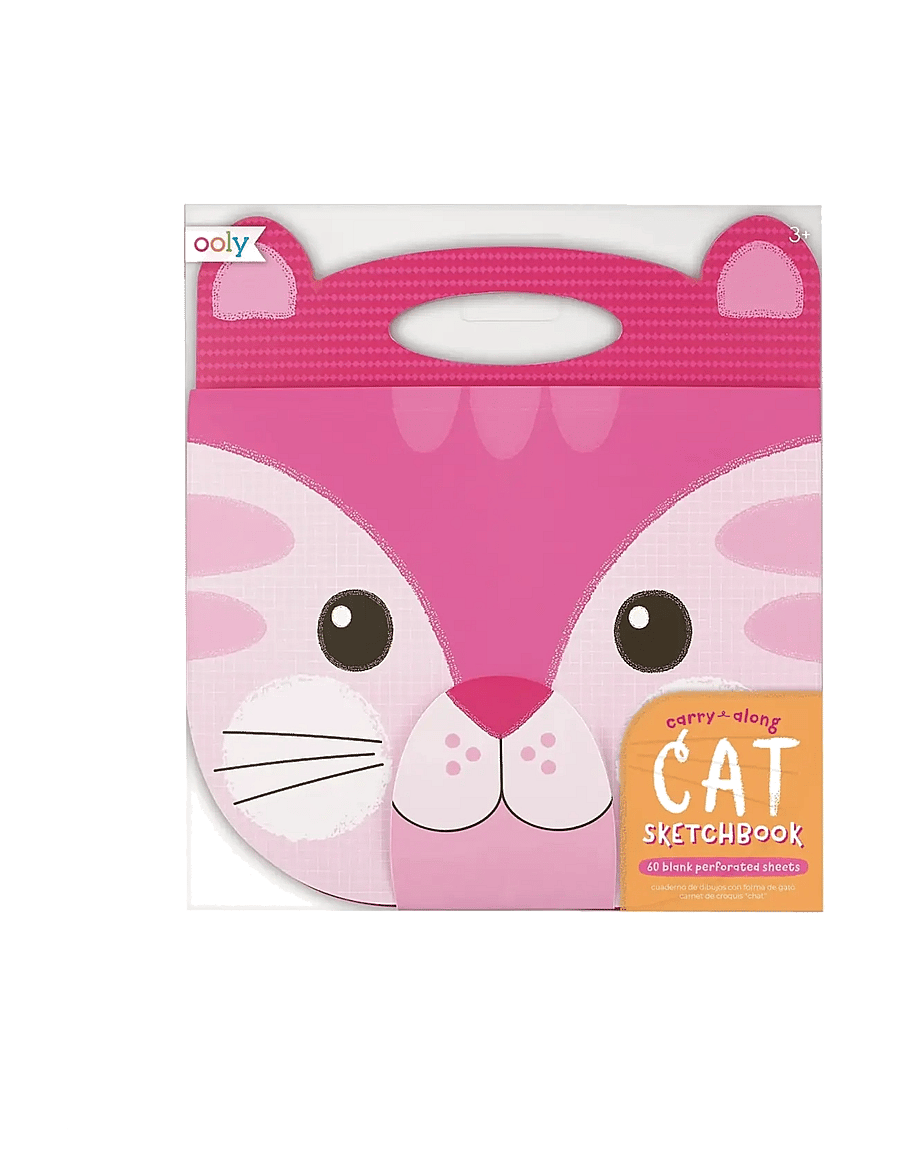 Ooly - Sketchbook - Carry Along Cat 23x18 cm - kalendrid ja märkmikud - pink - 1