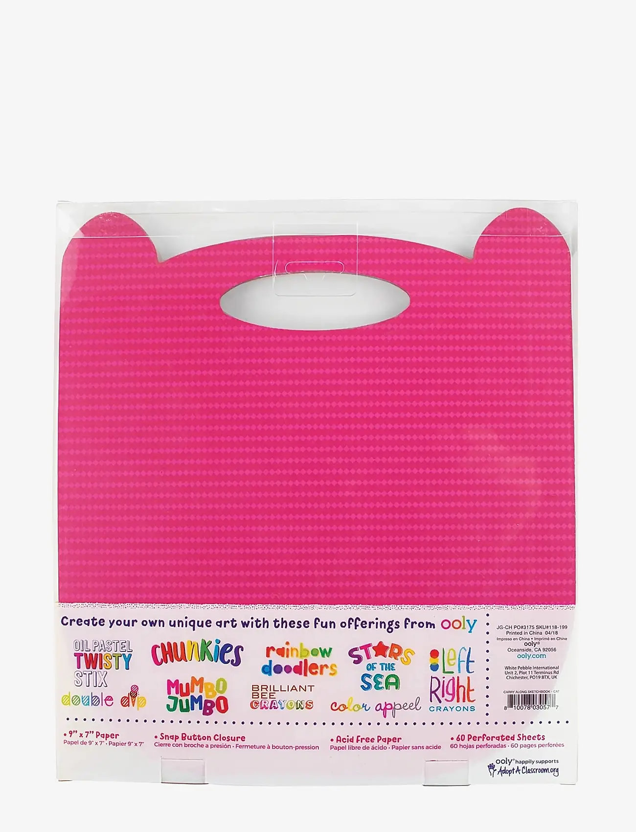 Ooly - Sketchbook - Carry Along Cat 23x18 cm - calendars & notebooks - pink - 5