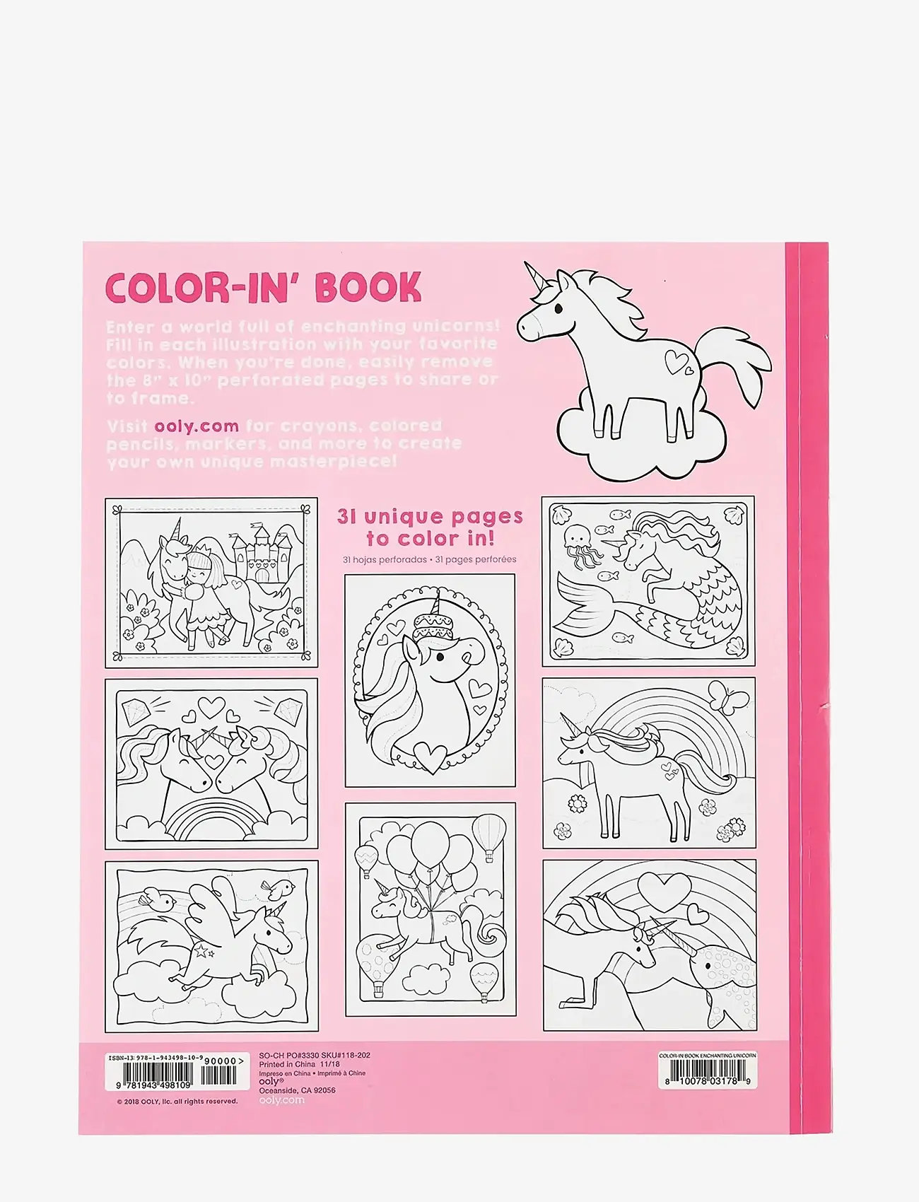 Ooly - Colouring Book - Enchanting Unicorns - coloring & craft books - pink - 4