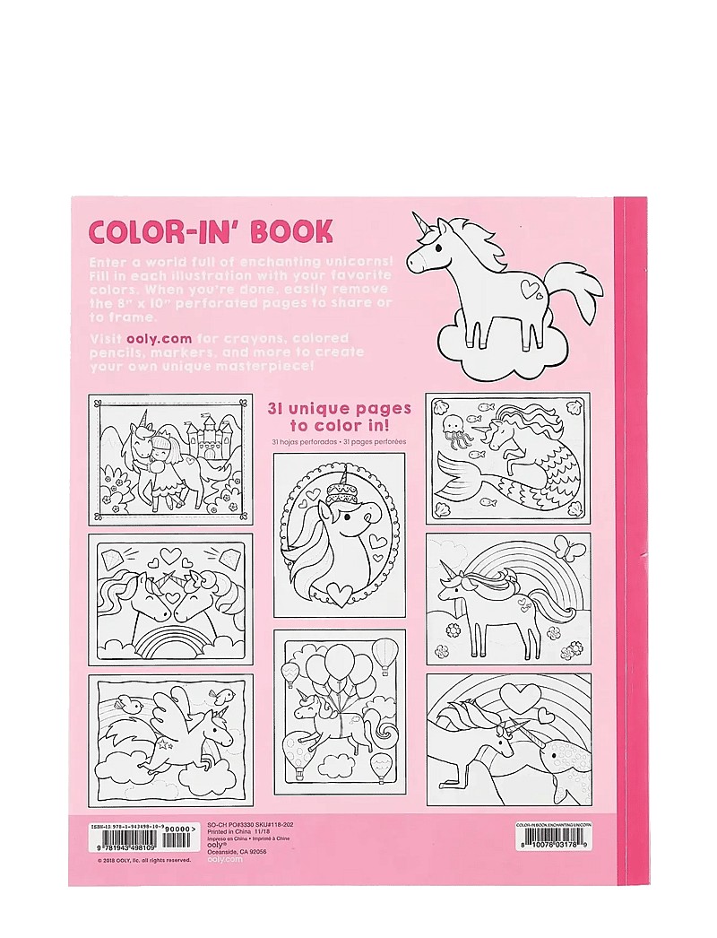 Ooly - Colouring Book - Enchanting Unicorns - värvimis- & käsitööraamatud - pink - 4