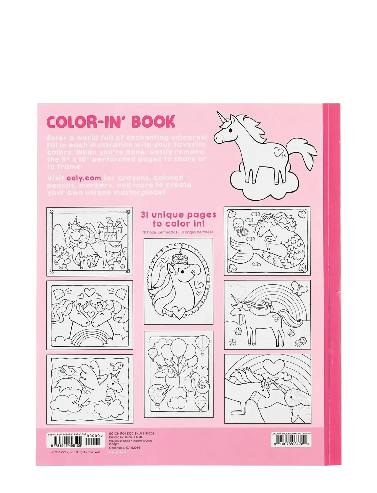 Ooly - Colouring Book - Enchanting Unicorns - målar- & pysselböcker - pink - 4