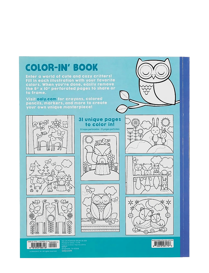 Ooly - Colouring Book - Little Cozy Critters - mal- & bastelbücher - blue - 3
