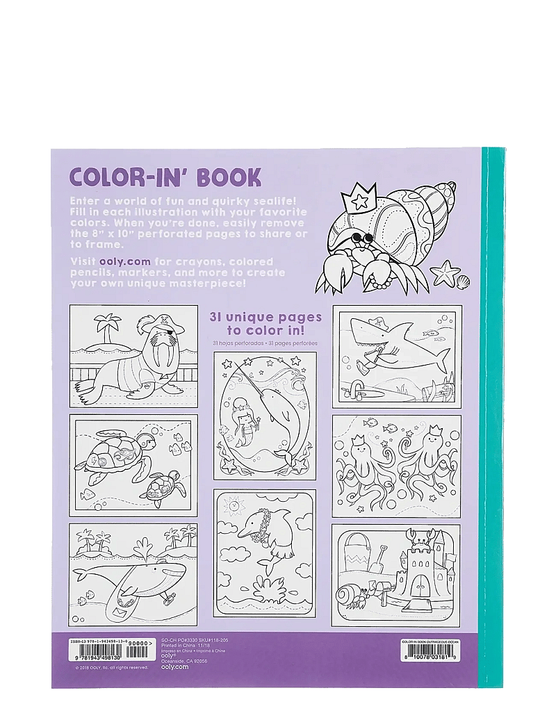 Ooly - Colouring Book - Outrageous Ocean - värvimis- & käsitööraamatud - green - 4