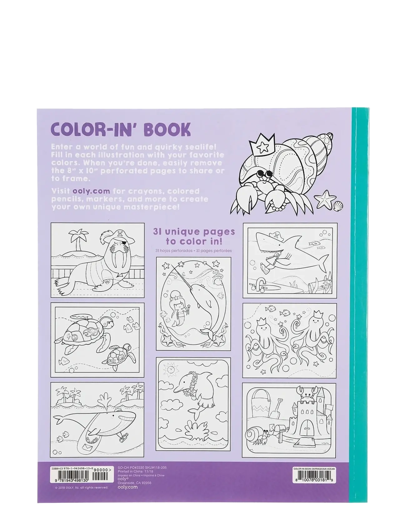 Ooly - Colouring Book - Outrageous Ocean - green - 4