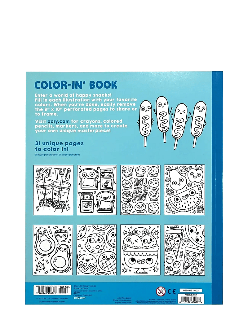 Ooly - Colouring Book - Happy Snacks - värvimis- & käsitööraamatud - multi - 4
