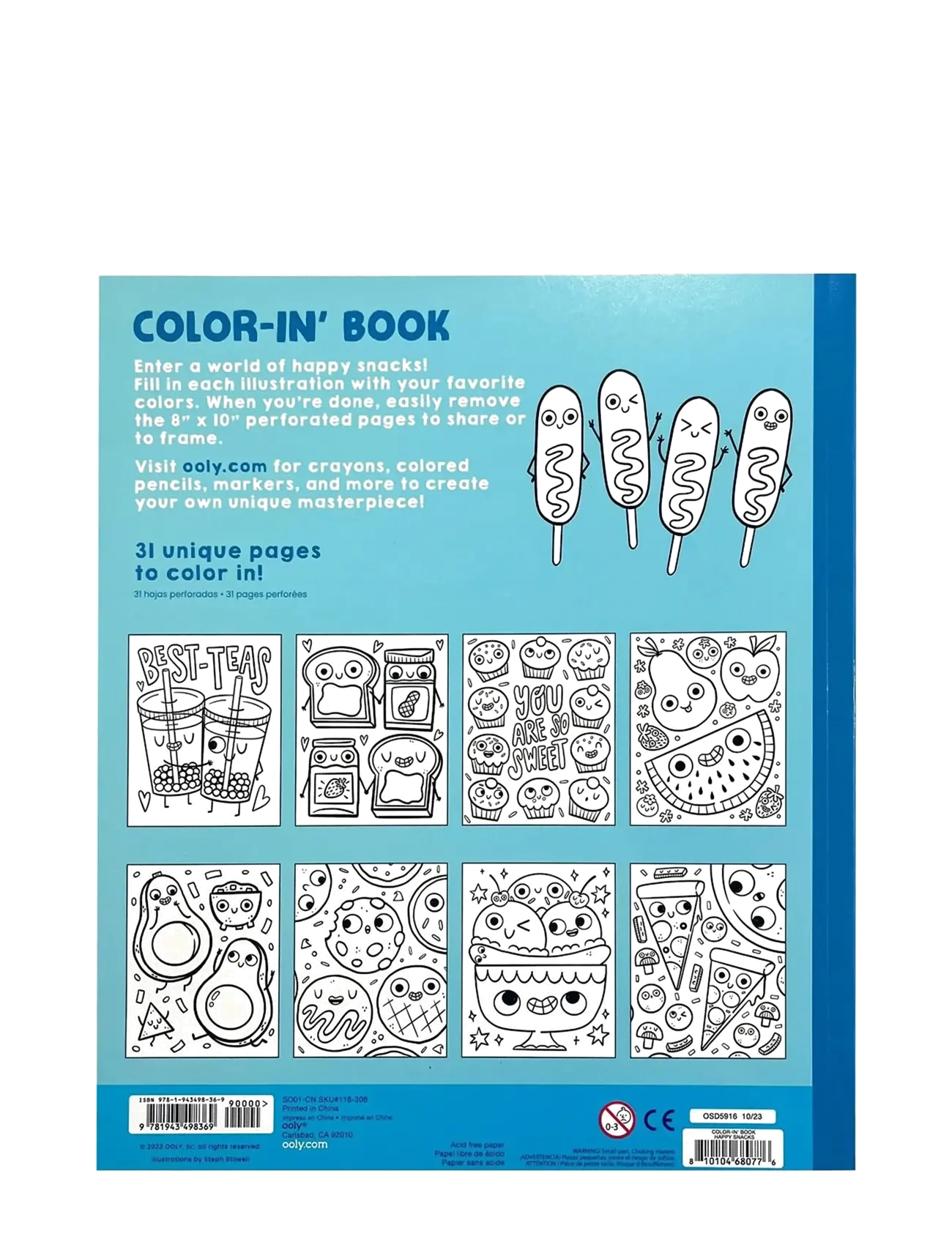 Ooly - Colouring Book - Happy Snacks - krāsojamās & radošuma grāmatas - multi - 4