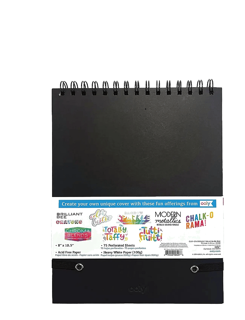 Ooly - Sketchbook - DIY - Black 20,5x26,5 cm - kalendrid ja märkmikud - black - 2