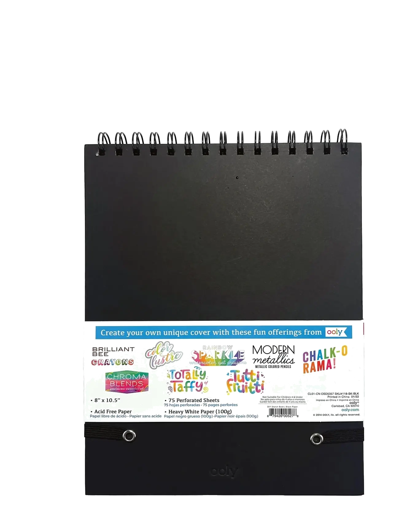 Ooly - Sketchbook - DIY - Black 20,5x26,5 cm - calendars & notebooks - black - 2