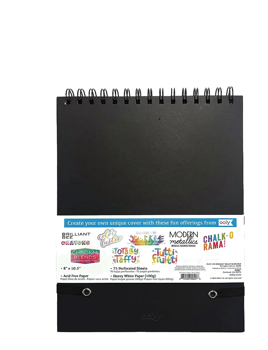 Ooly - Sketchbook - DIY - Black 20,5x26,5 cm - kalendrid ja märkmikud - black - 2