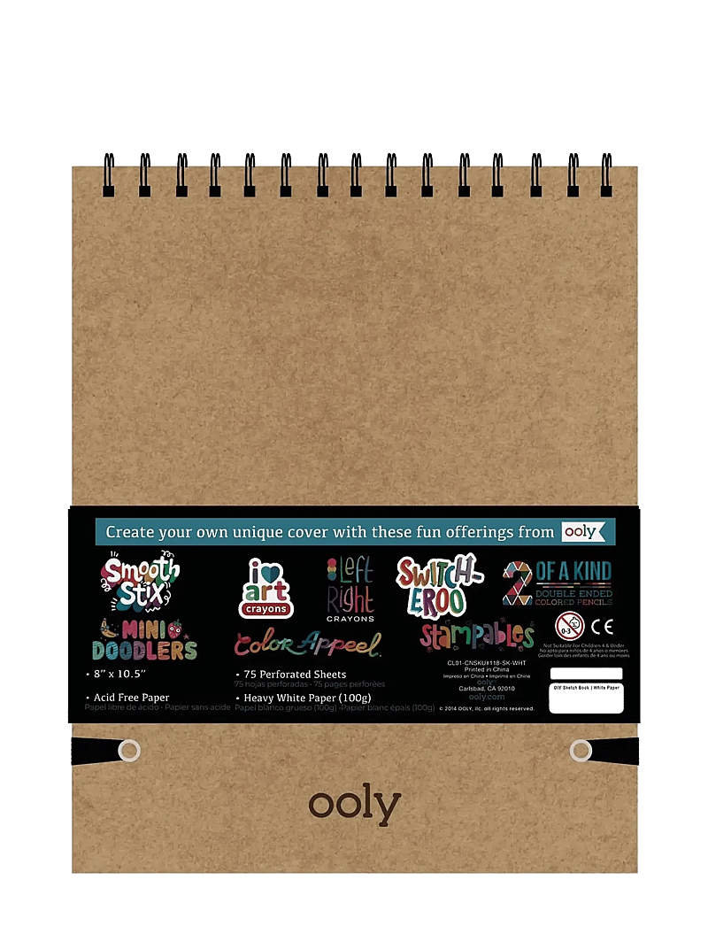 Ooly - Sketchbook - DIY - White 20,5x26,5 cm - kalendrid ja märkmikud - white - 2
