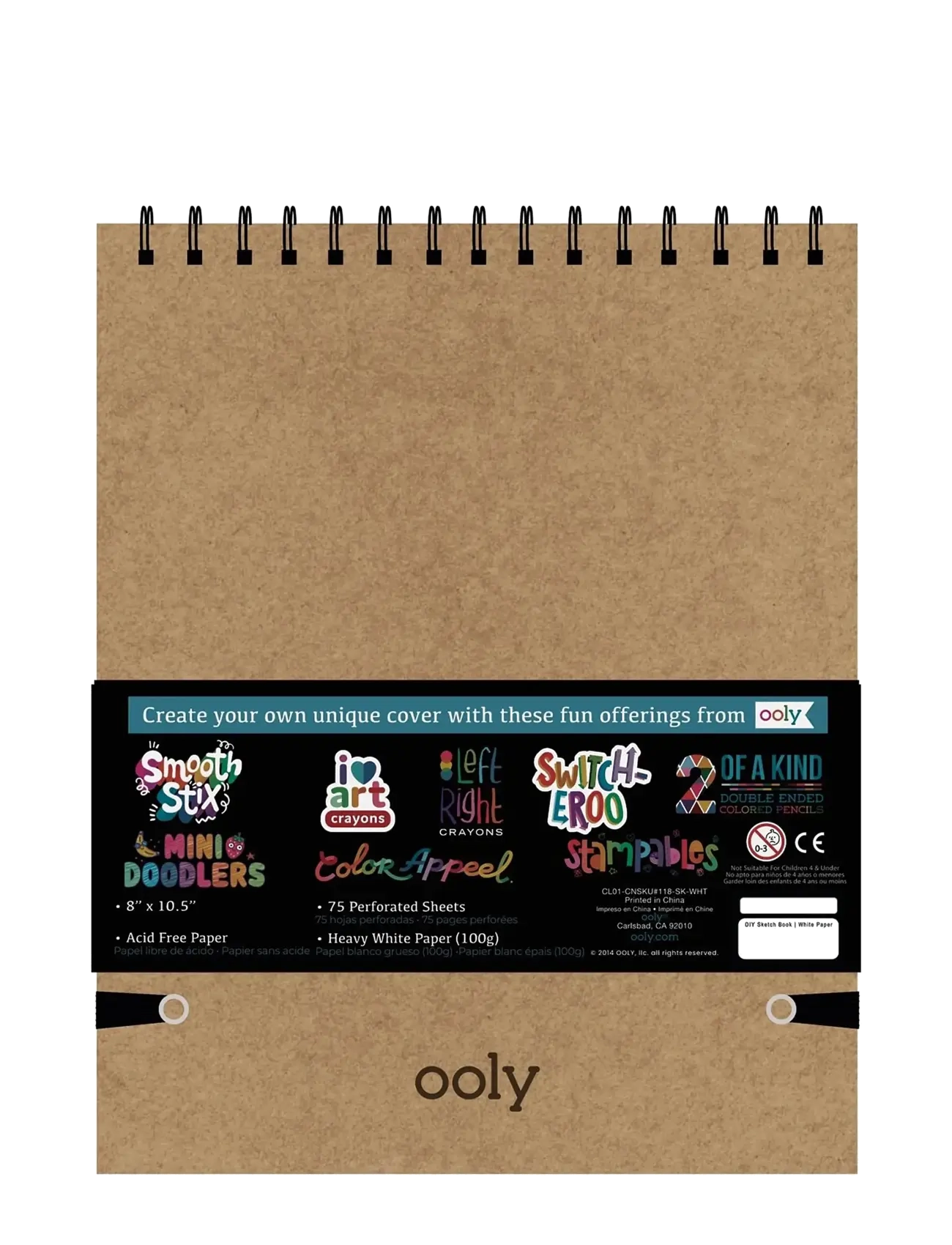 Ooly - Sketchbook - DIY - White 20,5x26,5 cm - kalender & notizbücher - white - 2