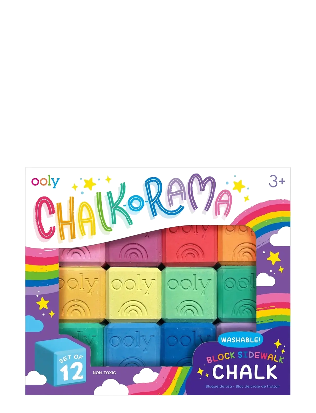 Ooly Sidewalk Chalk - Chalk-O-Rama Block 12 pcs - Malinger - MULTI / multi