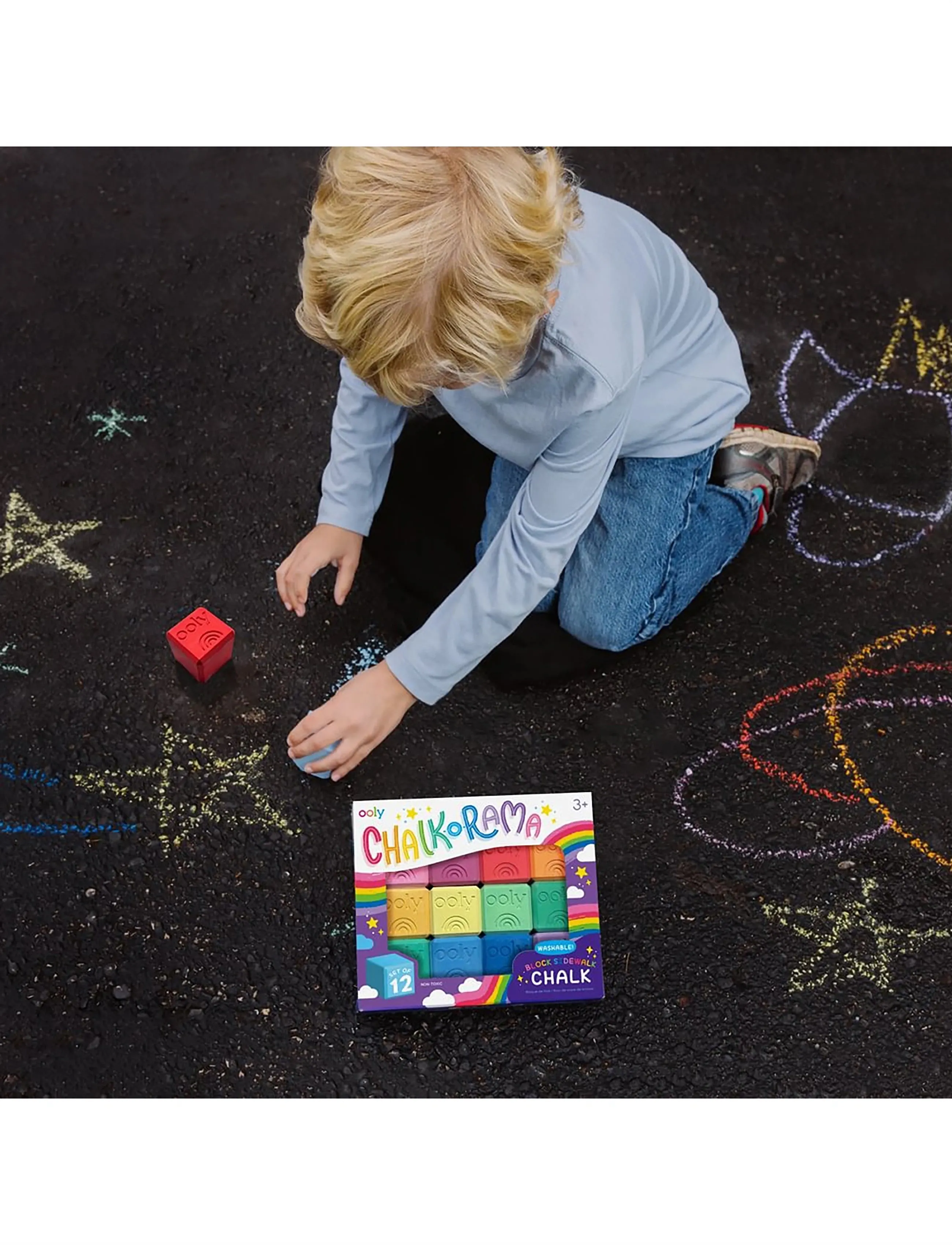 Ooly Sidewalk Chalk Chalk-O-Rama Block 12 Pcs, Børn, Paints, Multi/mønstret, Str: ONE SIZE