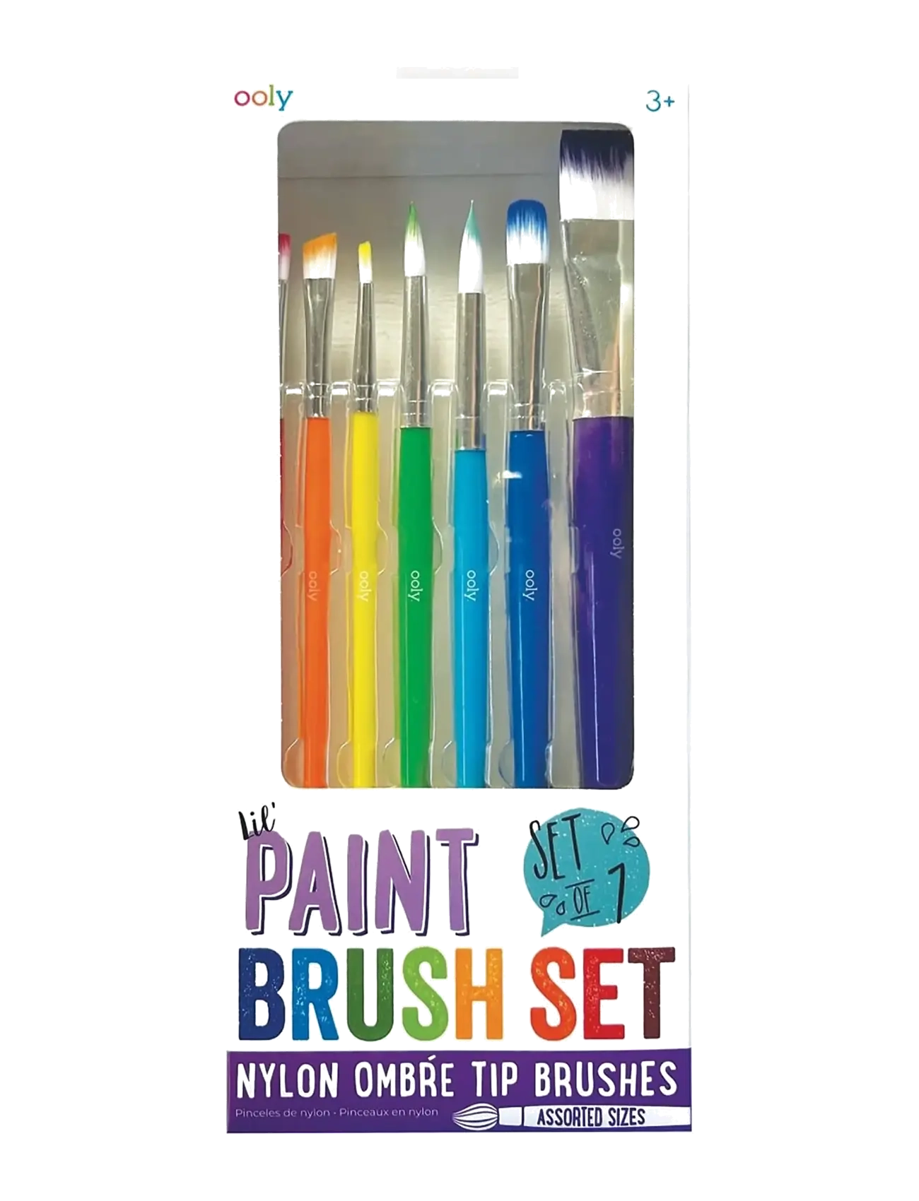 Ooly Paint Brush Set 7 Pcs Lil Nylon, One Size, Drawing, Mehrfarbig/gemustert - Paints, Kinder