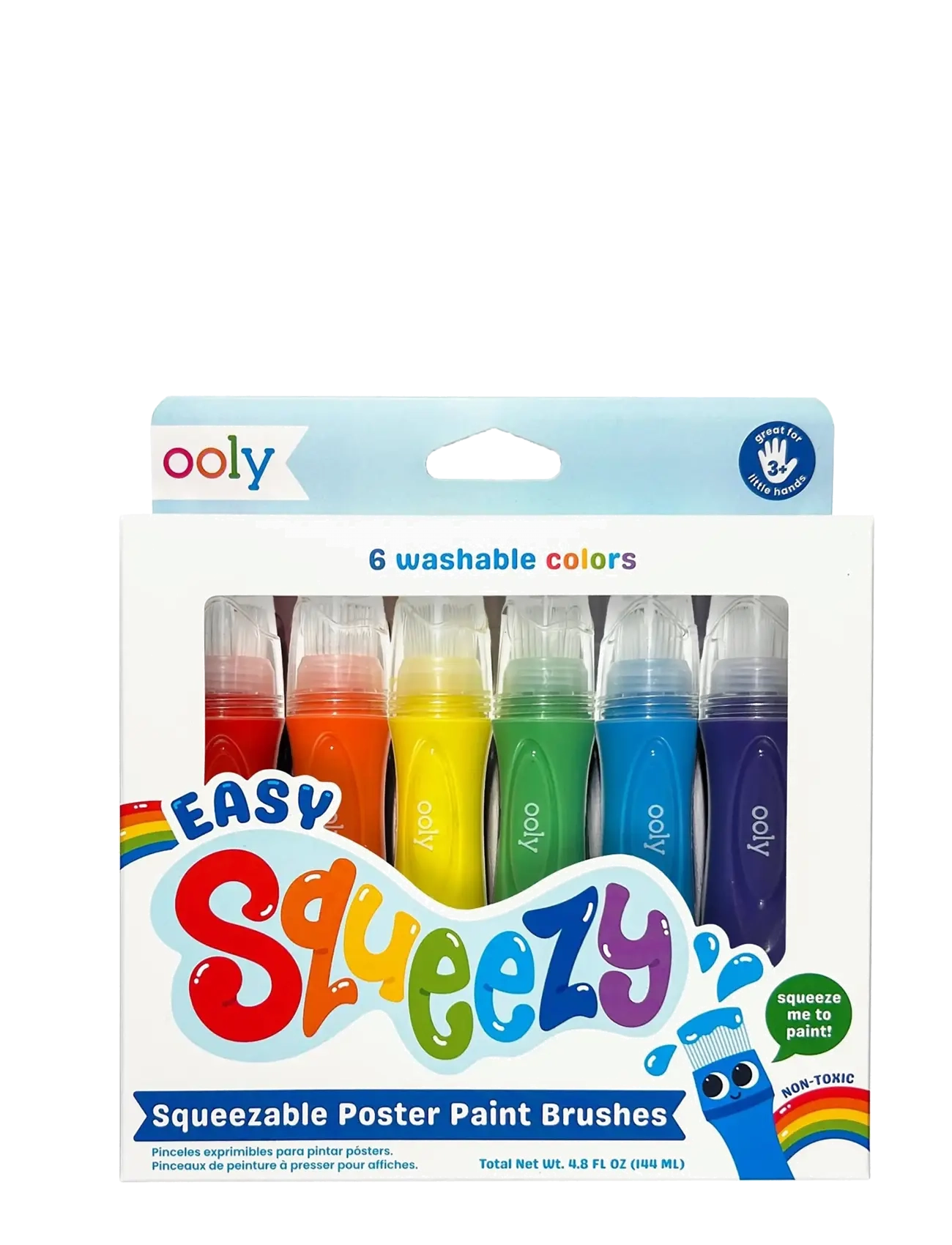 Ooly Poster Paint in Brush 6 pcs - Easy Squeezy - Värvid - MULTI / multi