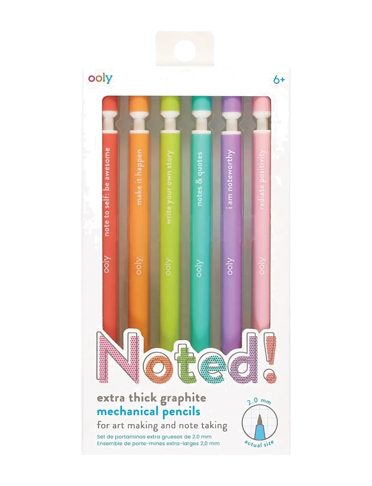 Ooly Click Pencil 6 pcs - Noted - Ooly - MULTI / pink/rose