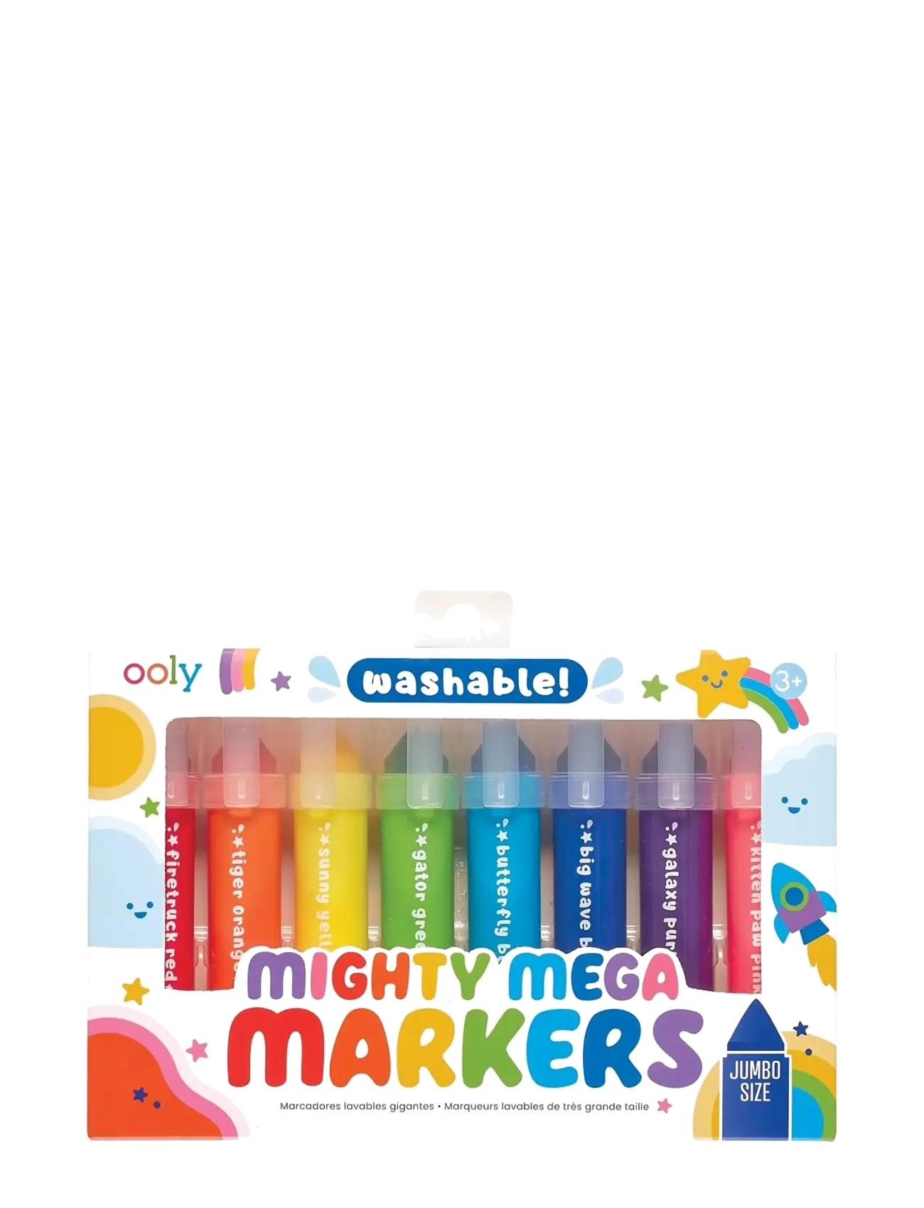 Ooly Mega Markers 8 Pcs - Washable, One Size, Multi/patterned, Drawing > Pencils, Børn